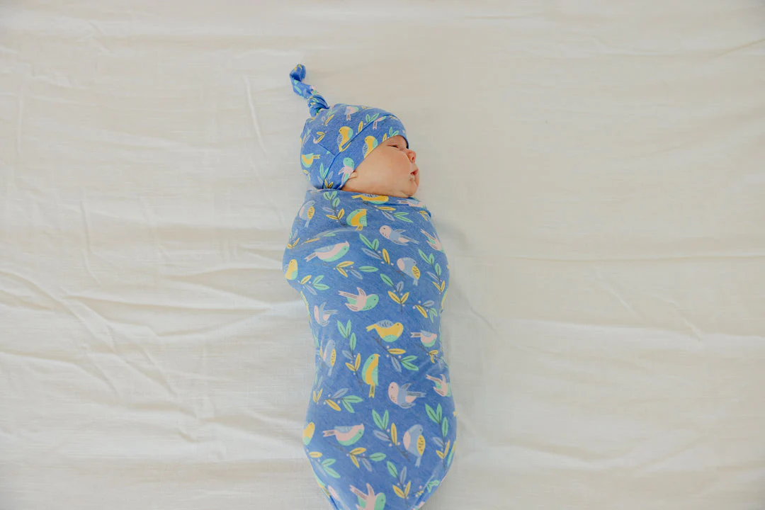 Knit Swaddle Blanket - Birdie by Copper Pearl - Image 4