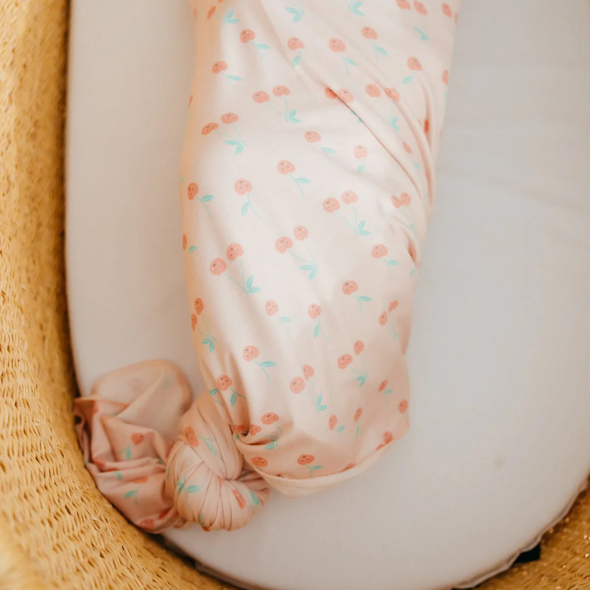 Knit Swaddle Blanket - Cheery by Copper Pearl - Image 4