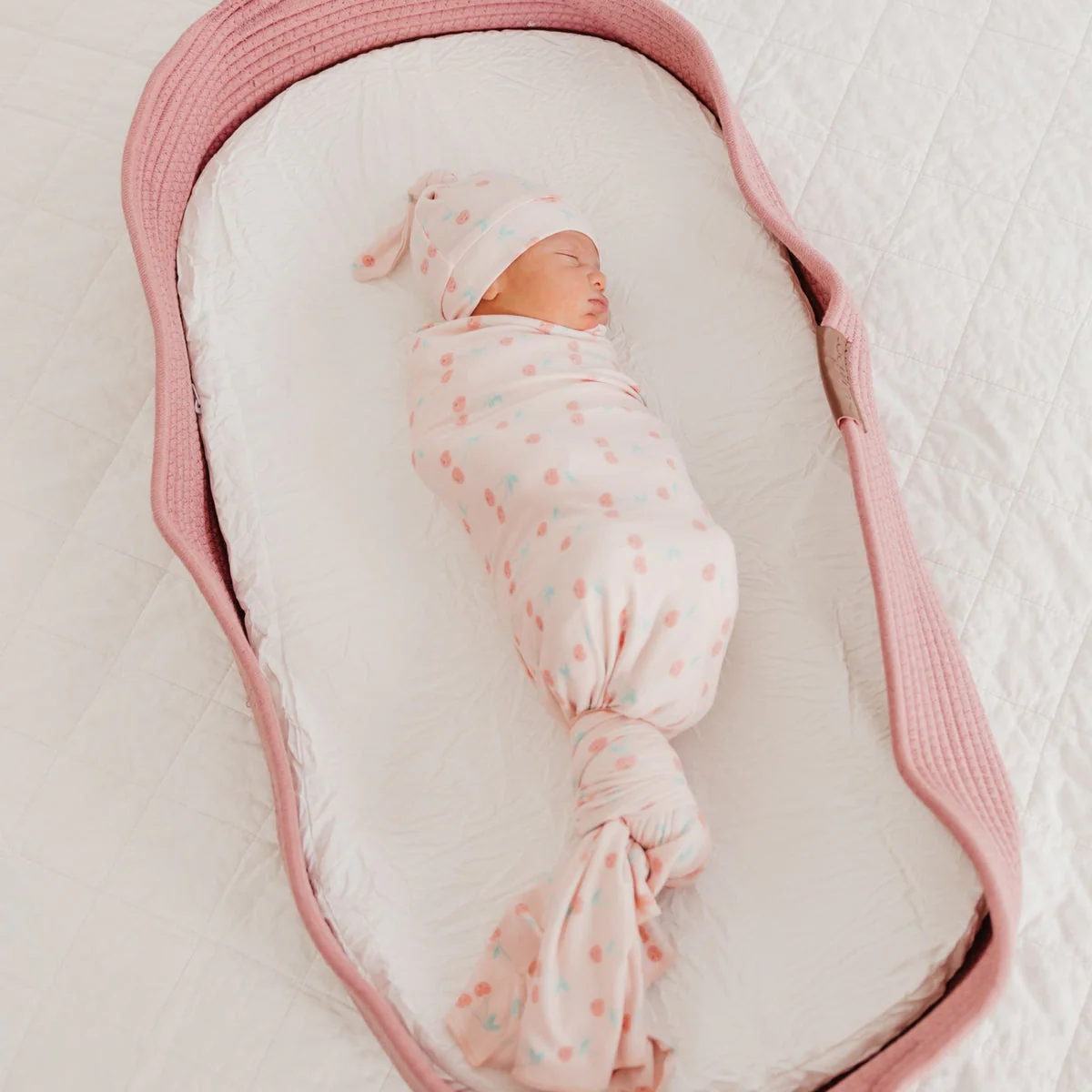 Knit Swaddle Blanket - Cheery by Copper Pearl - Image 5