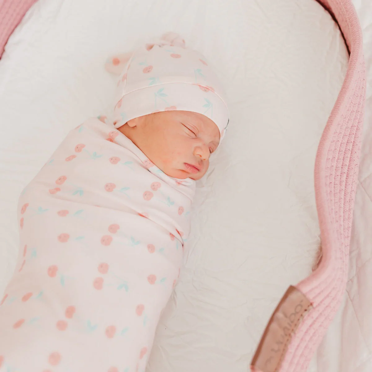 Knit Swaddle Blanket - Cheery by Copper Pearl - Image 6
