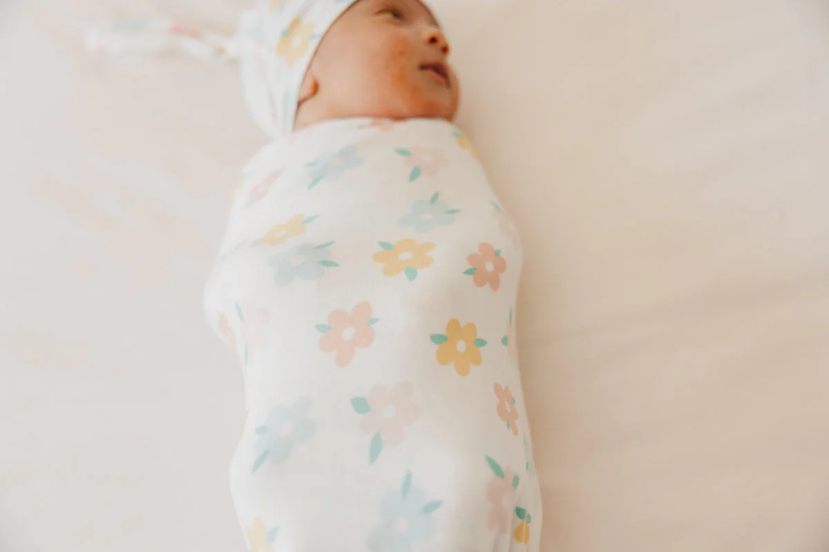 Knit Swaddle Blanket - Daisy by Copper Pearl - Image 5