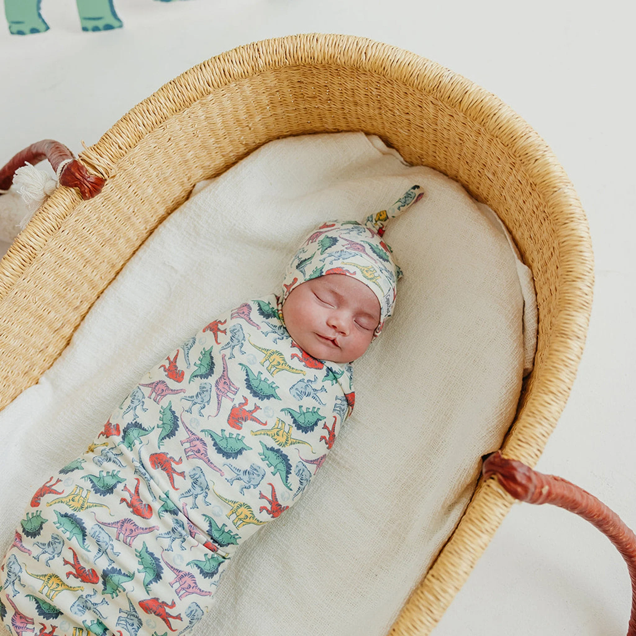Knit Swaddle Blanket - Dinosaurs of Jurassic Park by Copper Pearl - Image 3