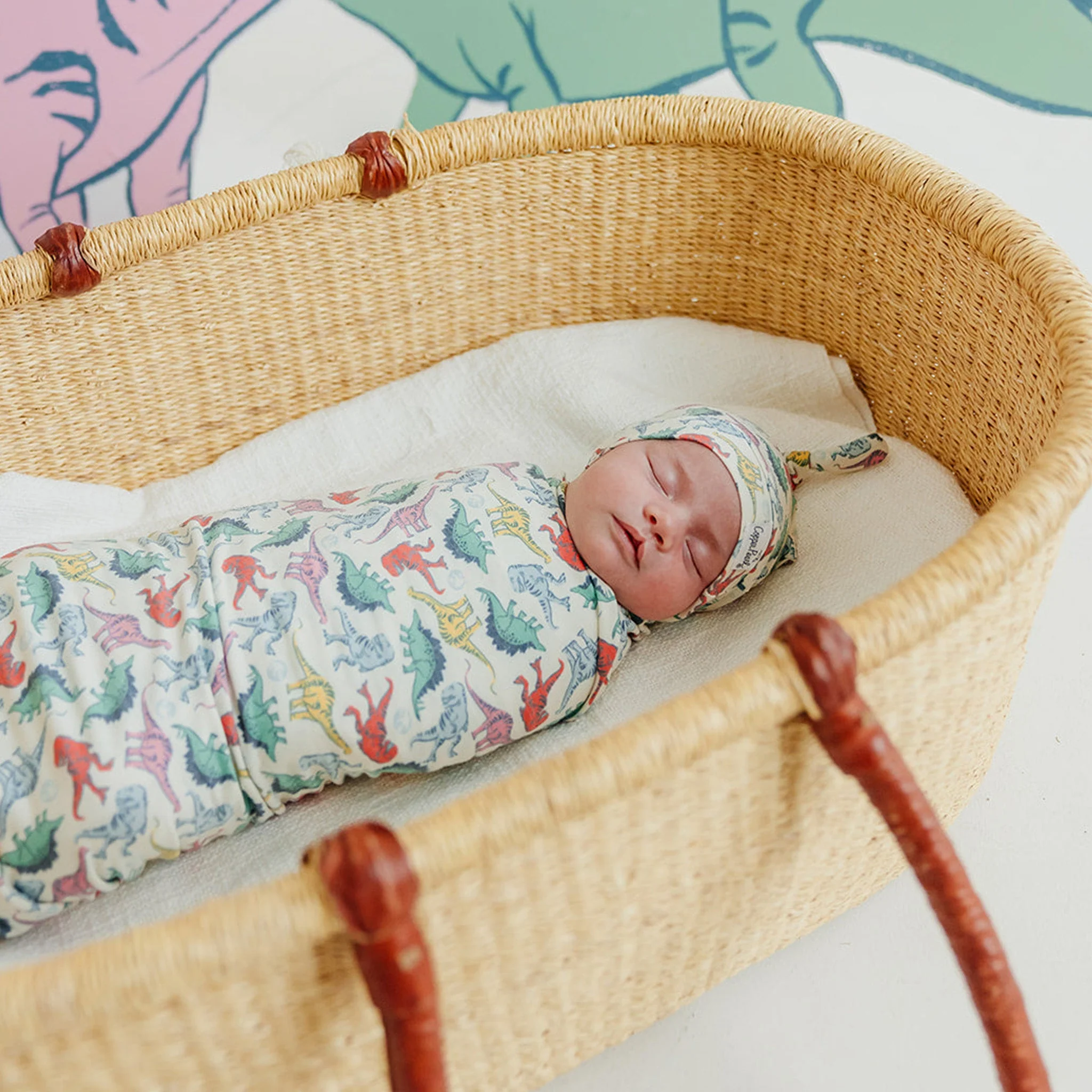 Knit Swaddle Blanket - Dinosaurs of Jurassic Park by Copper Pearl - Image 4
