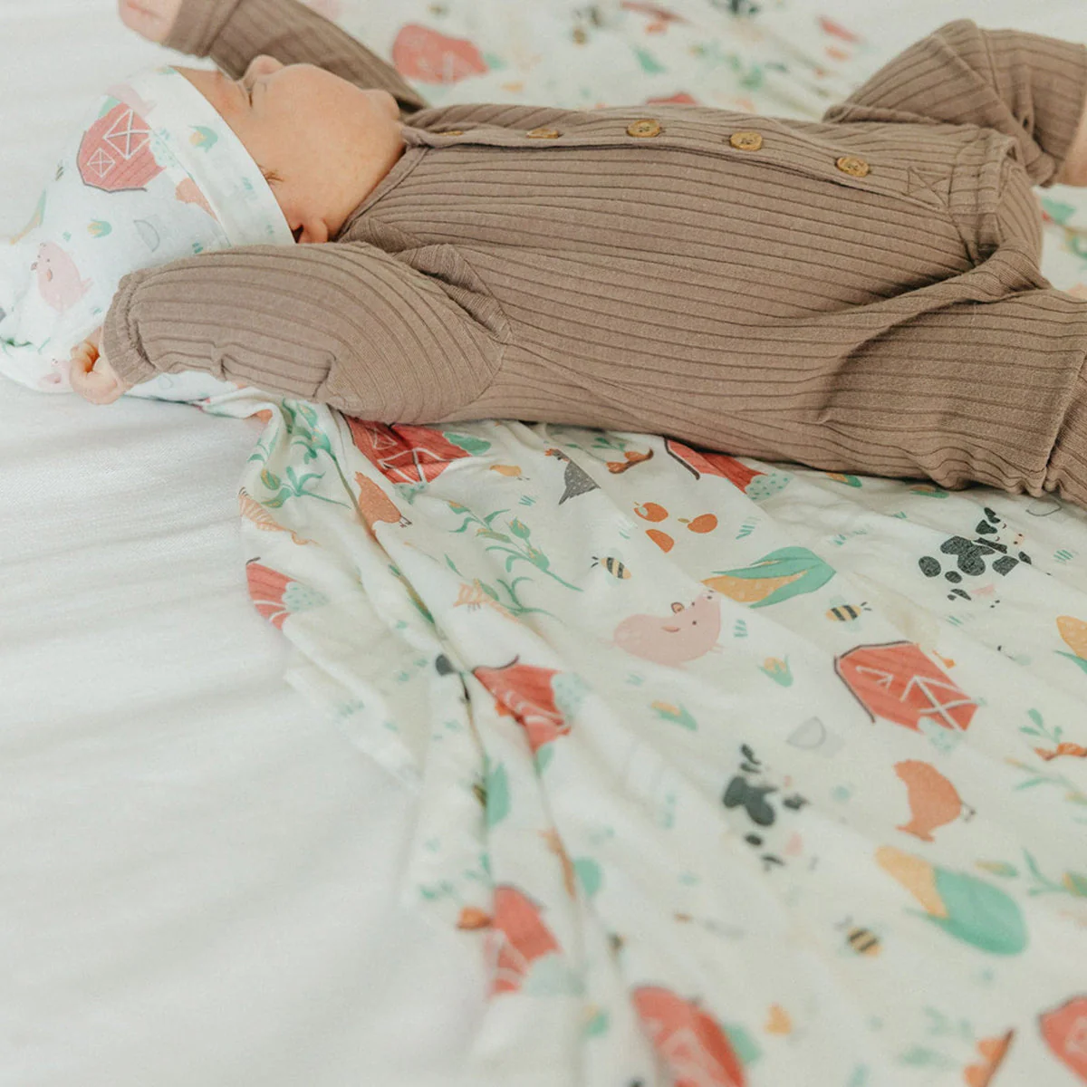 Knit Swaddle Blanket - Farmstead by Copper Pearl - Image 3