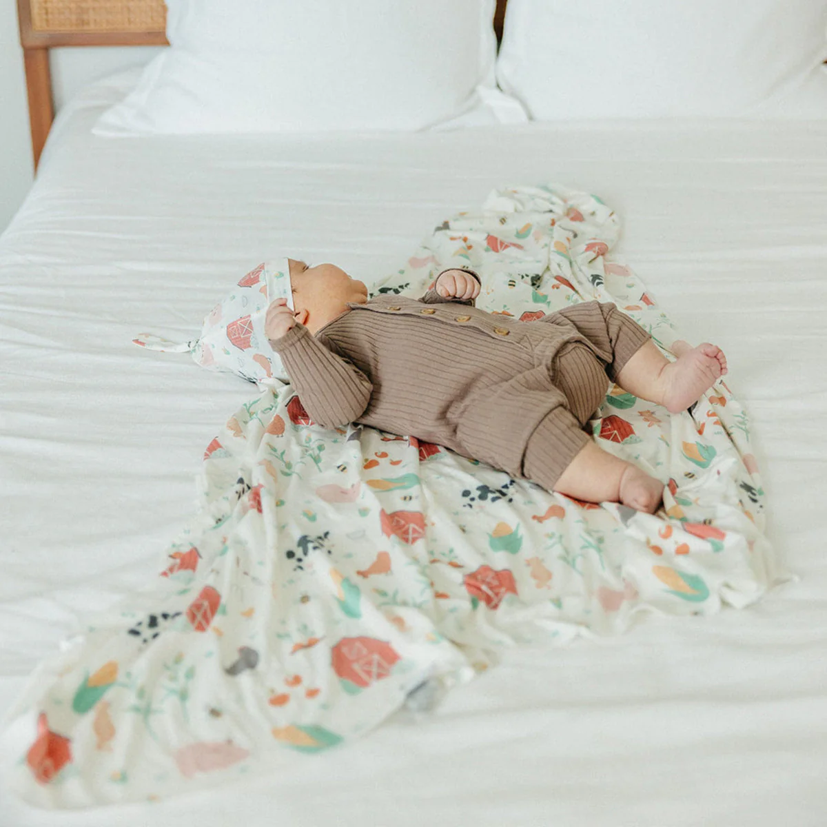 Knit Swaddle Blanket - Farmstead by Copper Pearl - Image 4