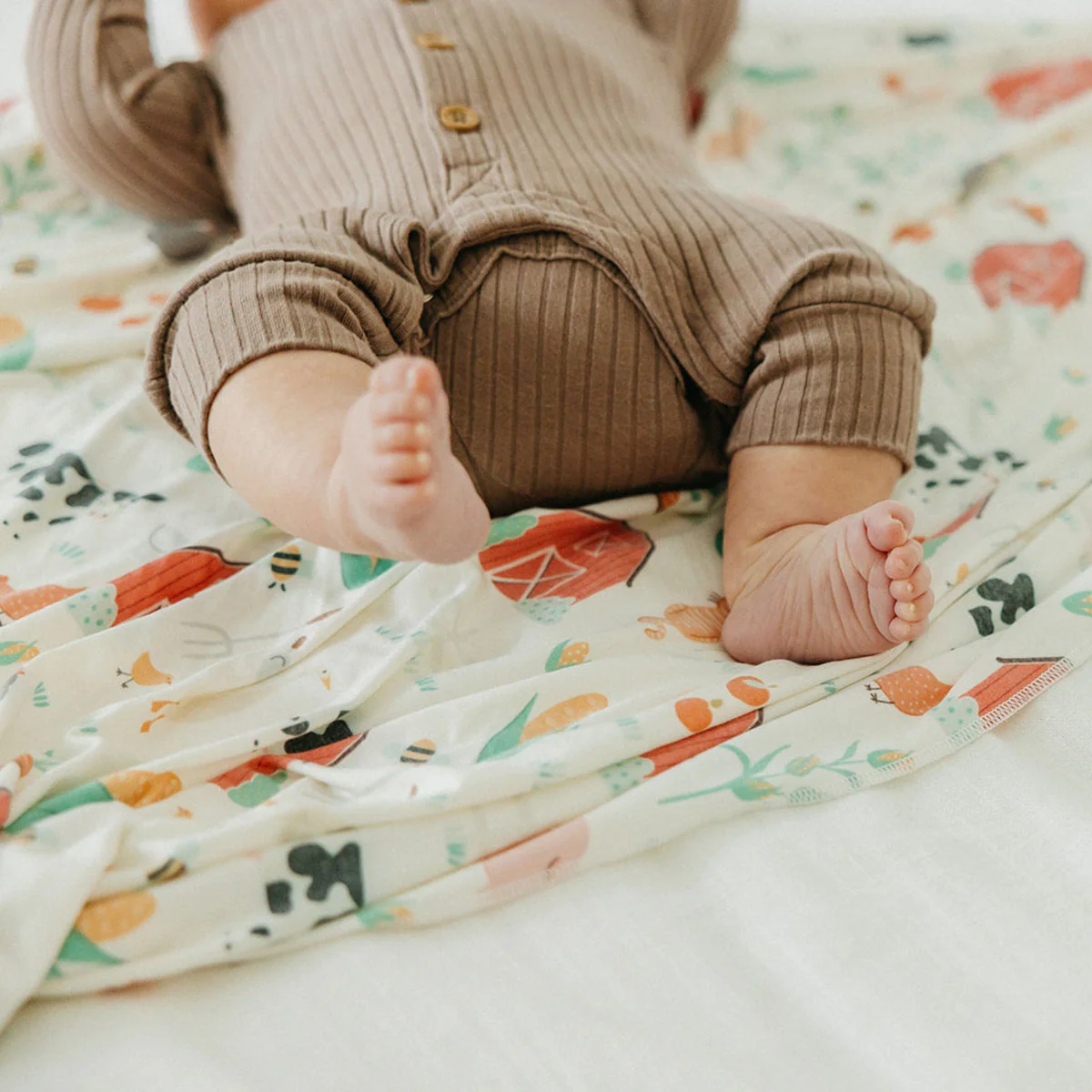 Knit Swaddle Blanket - Farmstead by Copper Pearl - Image 5