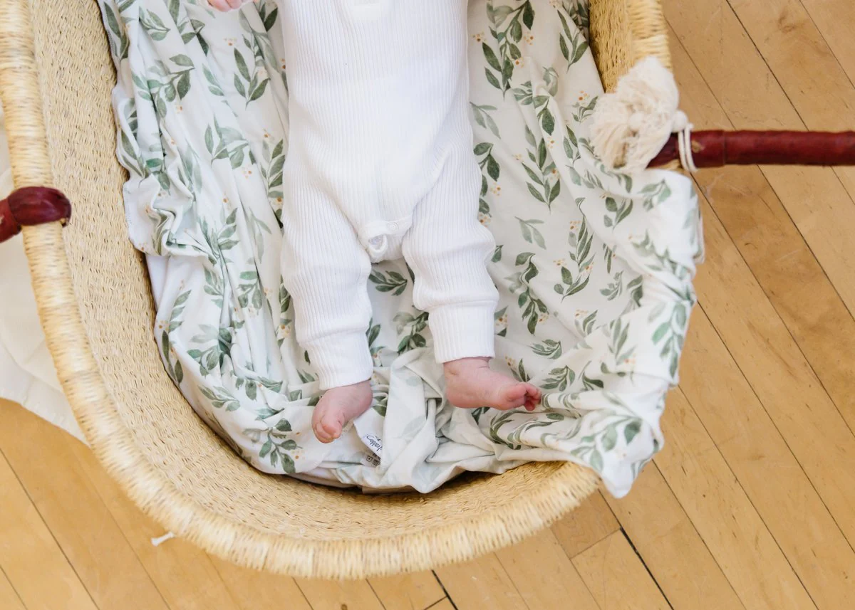 Knit Swaddle Blanket - Fern by Copper Pearl - Image 4