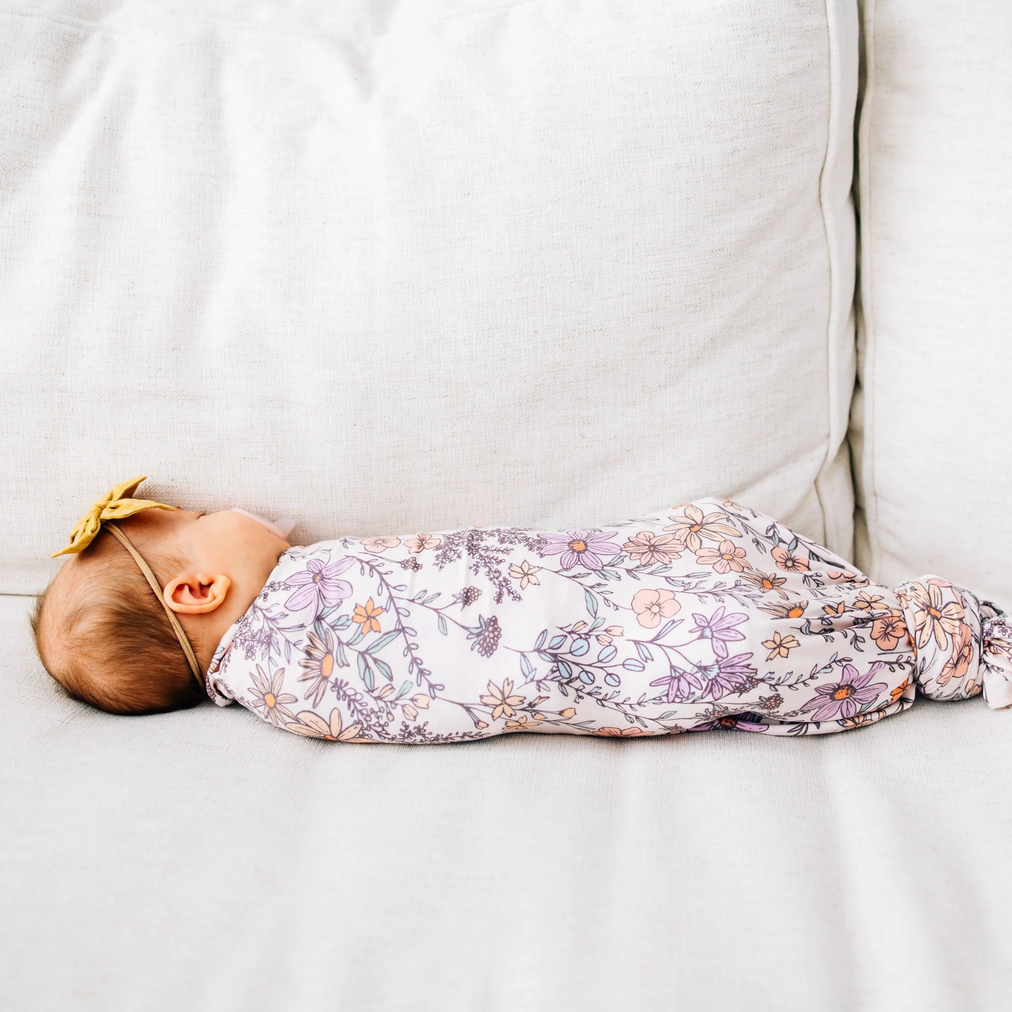 Knit Swaddle Blanket - Flora by Copper Pearl - Image 2