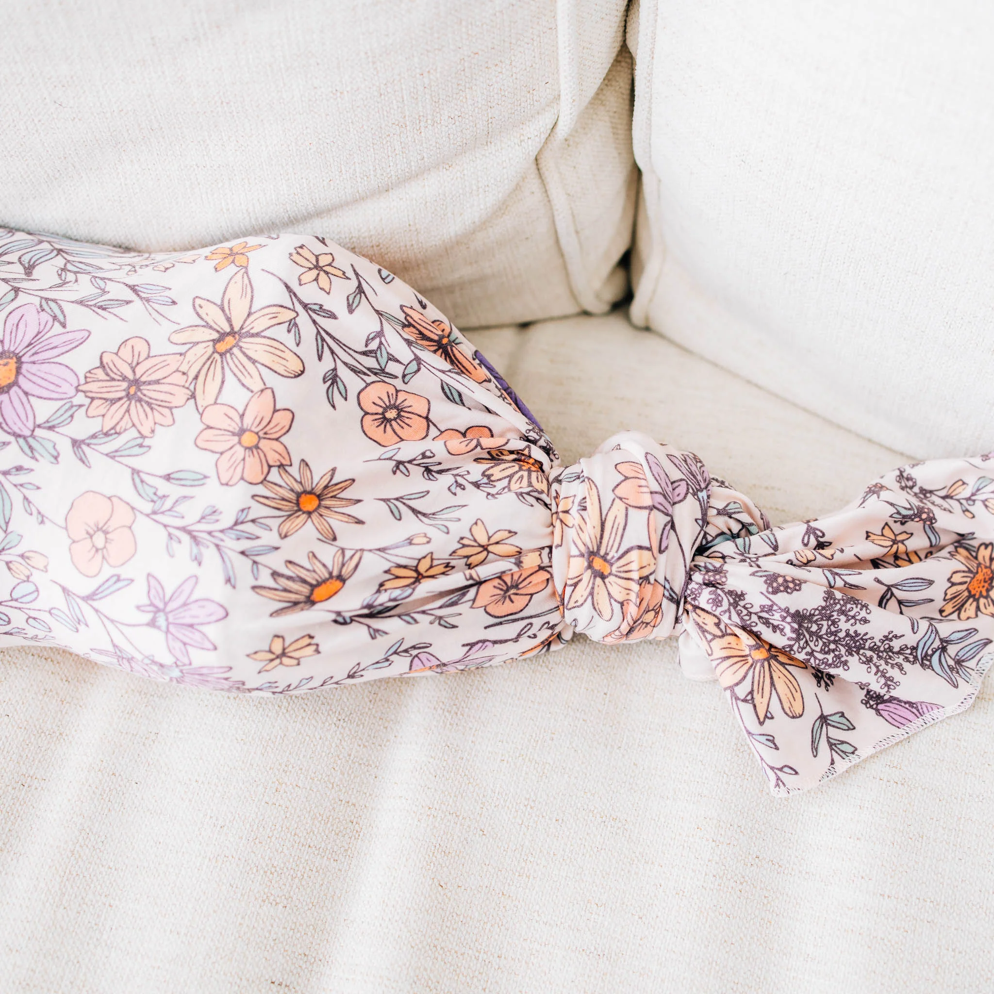 Knit Swaddle Blanket - Flora by Copper Pearl - Image 3