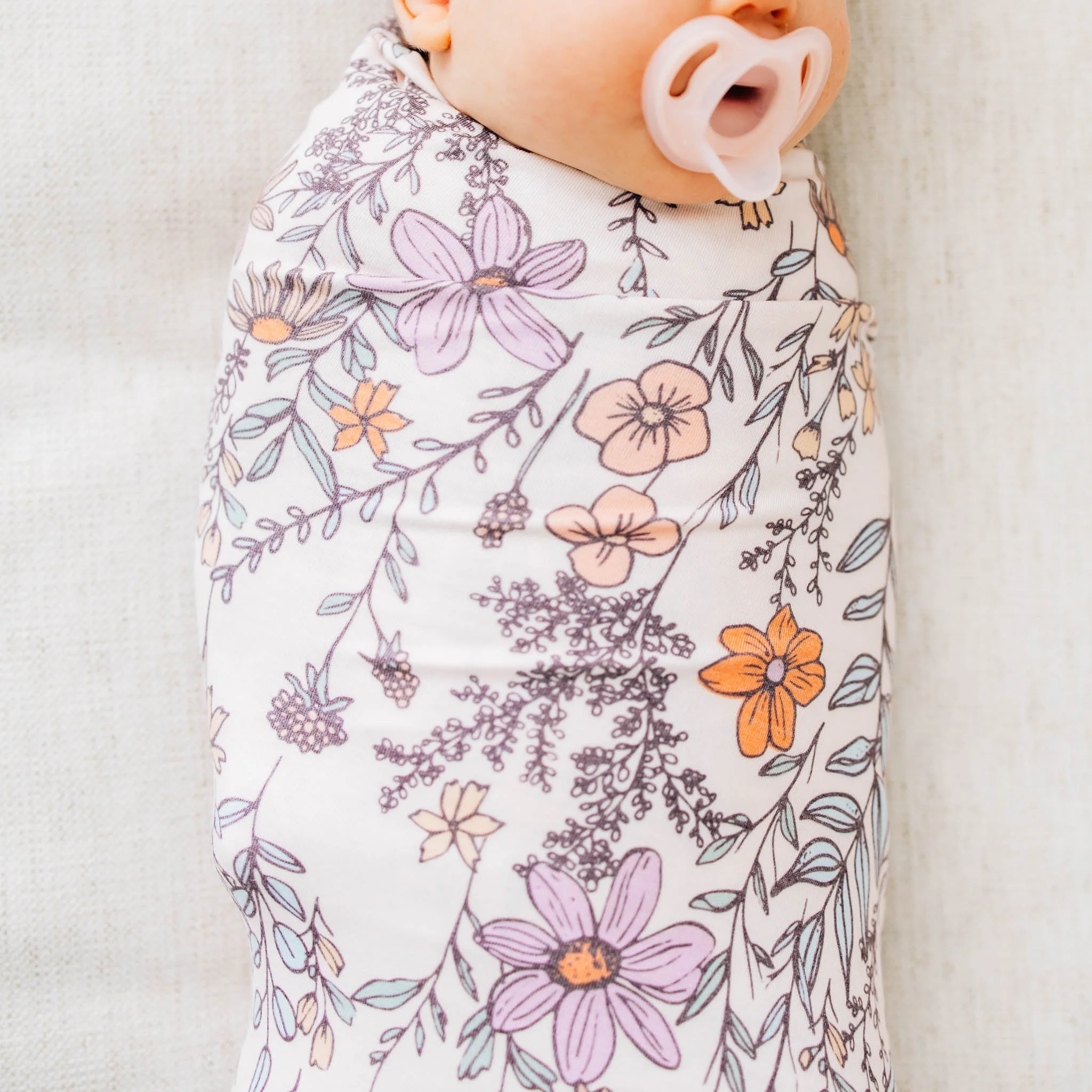 Knit Swaddle Blanket - Flora by Copper Pearl - Image 5