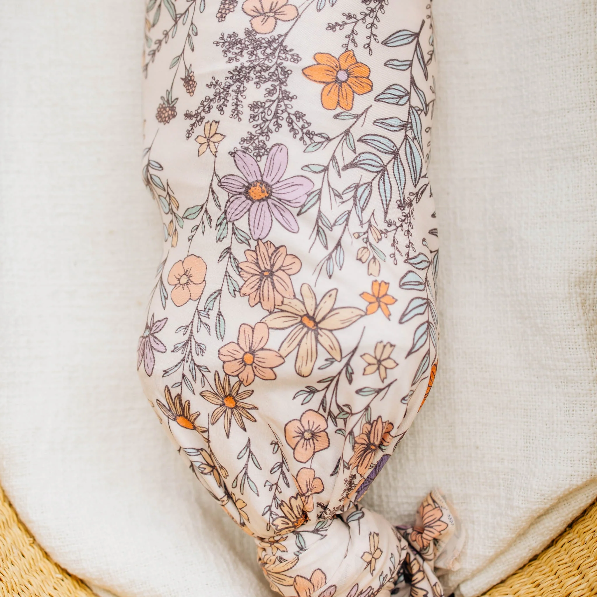 Knit Swaddle Blanket - Flora by Copper Pearl - Image 7