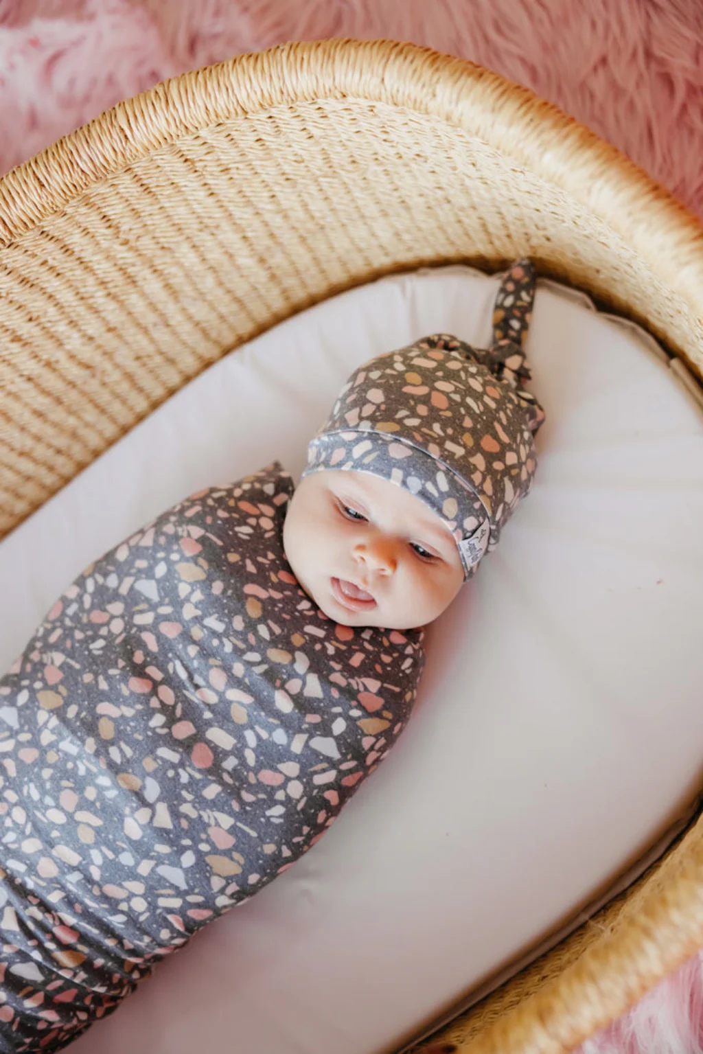 Knit Swaddle Blanket - Gemini by Copper Pearl - Image 2