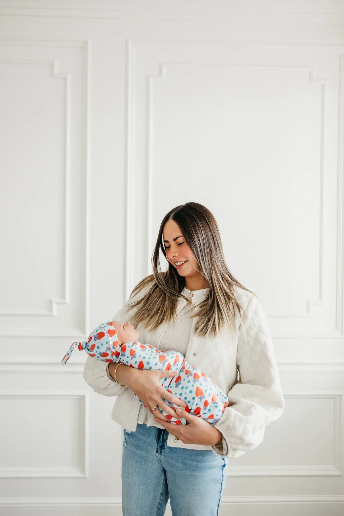 Knit Swaddle Blanket - Liberty by Copper Pearl - Image 2