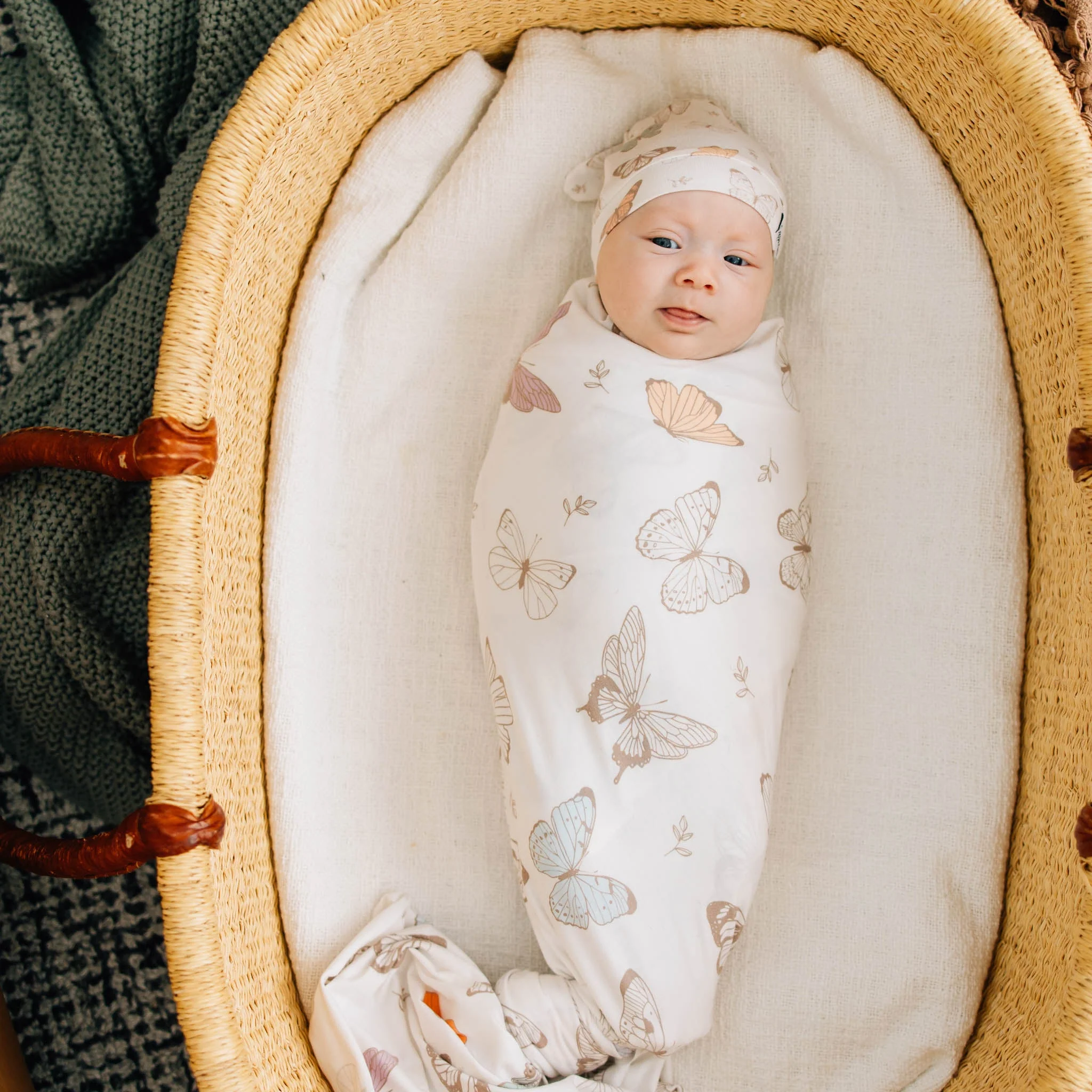 Knit Swaddle Blanket - Luna by Copper Pearl - Image 2