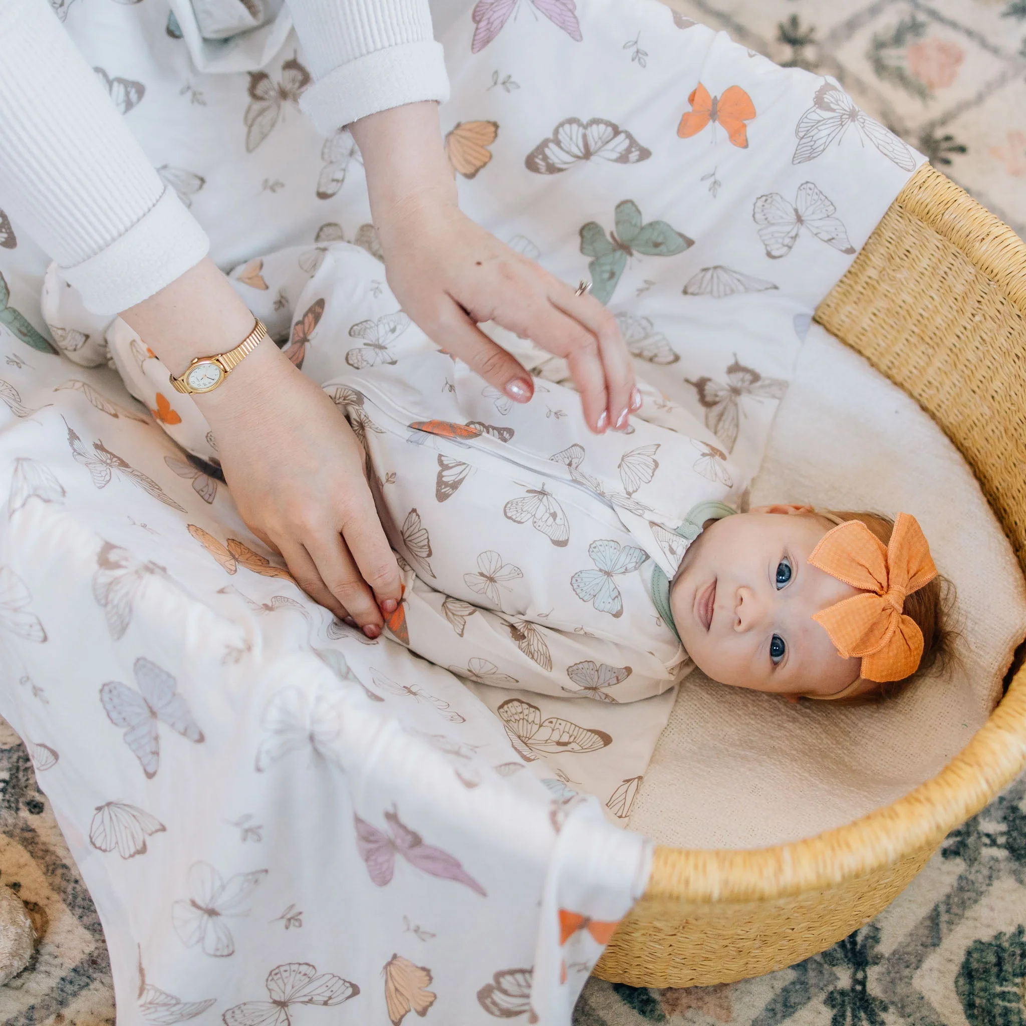 Knit Swaddle Blanket - Luna by Copper Pearl - Image 5