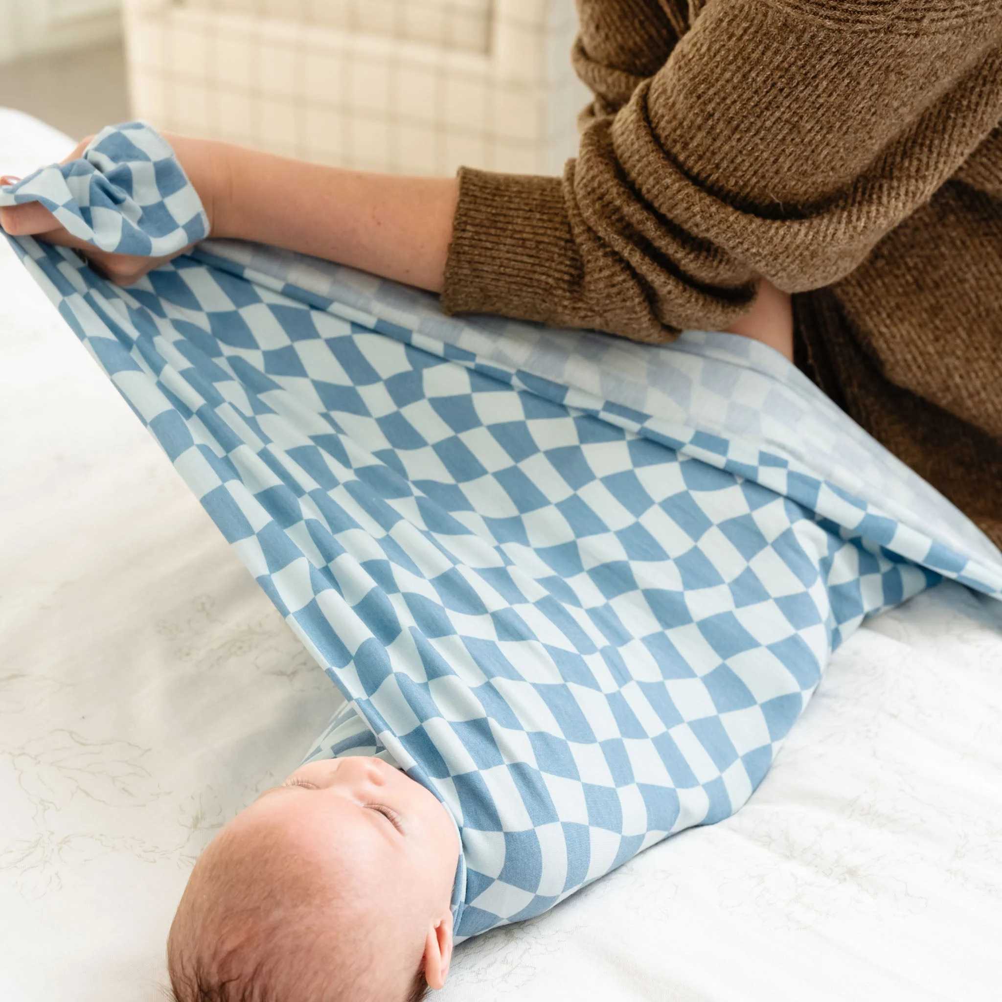 Knit Swaddle Blanket - Miles by Copper Pearl - Image 2