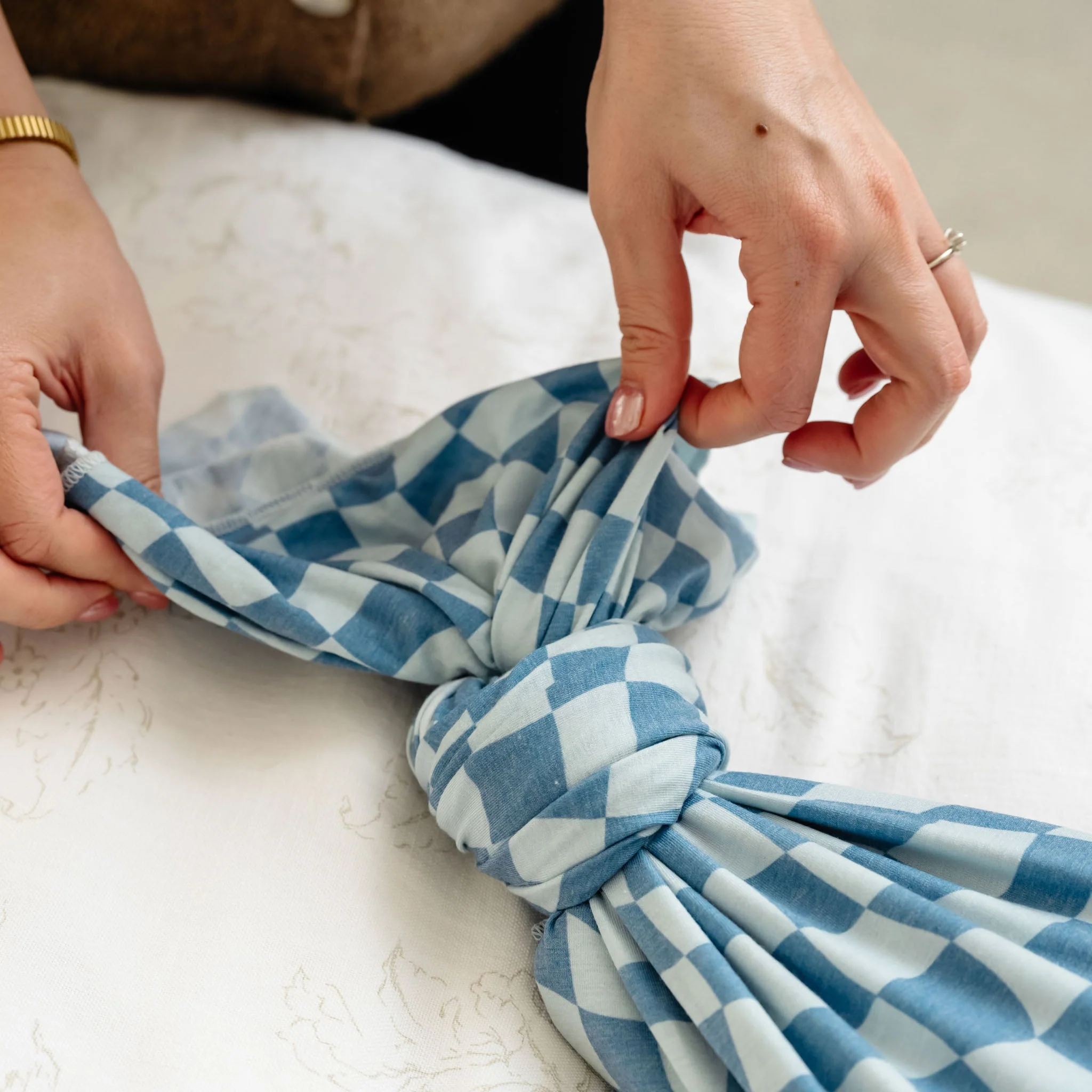 Knit Swaddle Blanket - Miles by Copper Pearl - Image 4