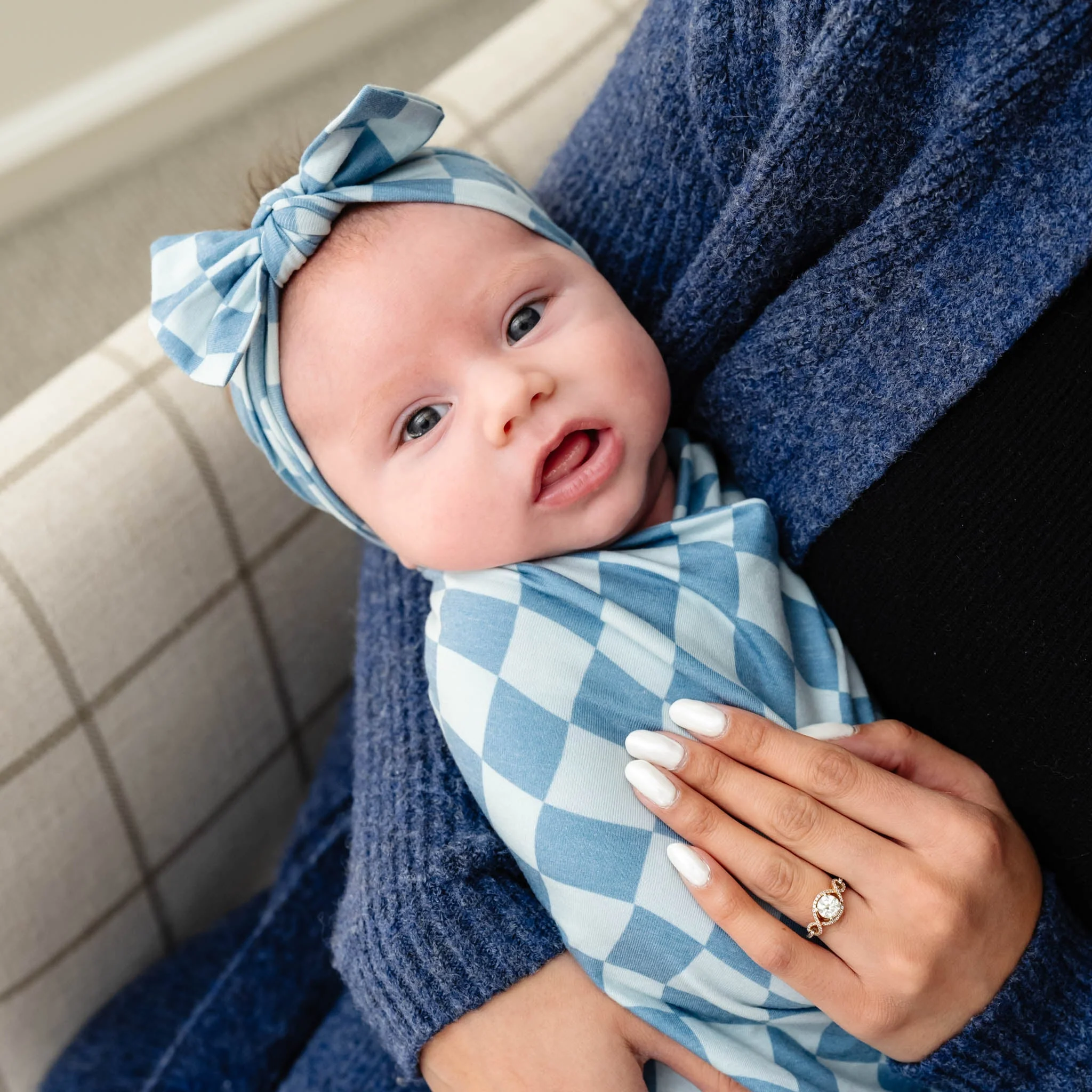 Knit Swaddle Blanket - Miles by Copper Pearl - Image 6