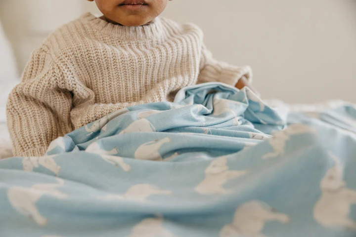 Knit Swaddle Blanket - Peanut by Copper Pearl - Image 2