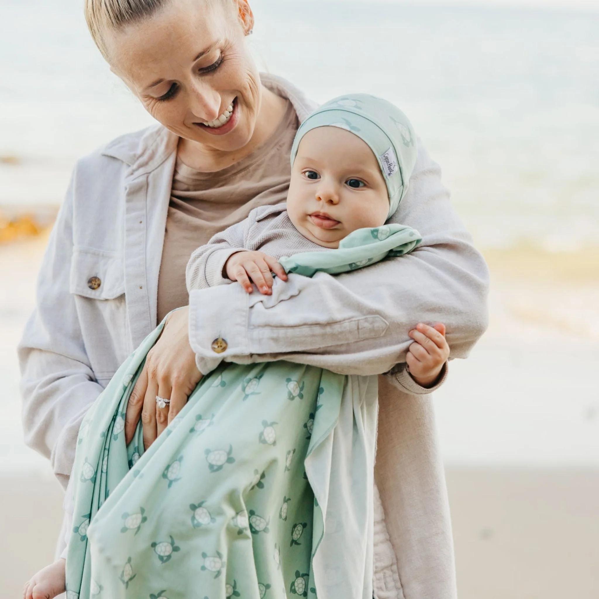 Knit Swaddle Blanket - Wade by Copper Pearl - Image 2