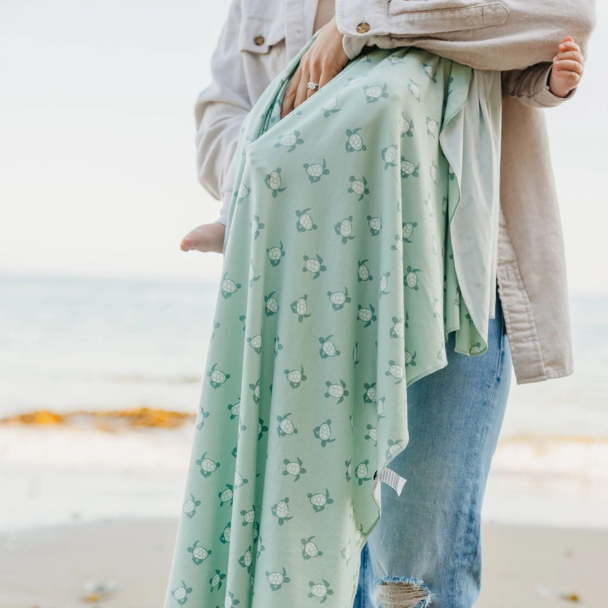 Knit Swaddle Blanket - Wade by Copper Pearl - Image 3