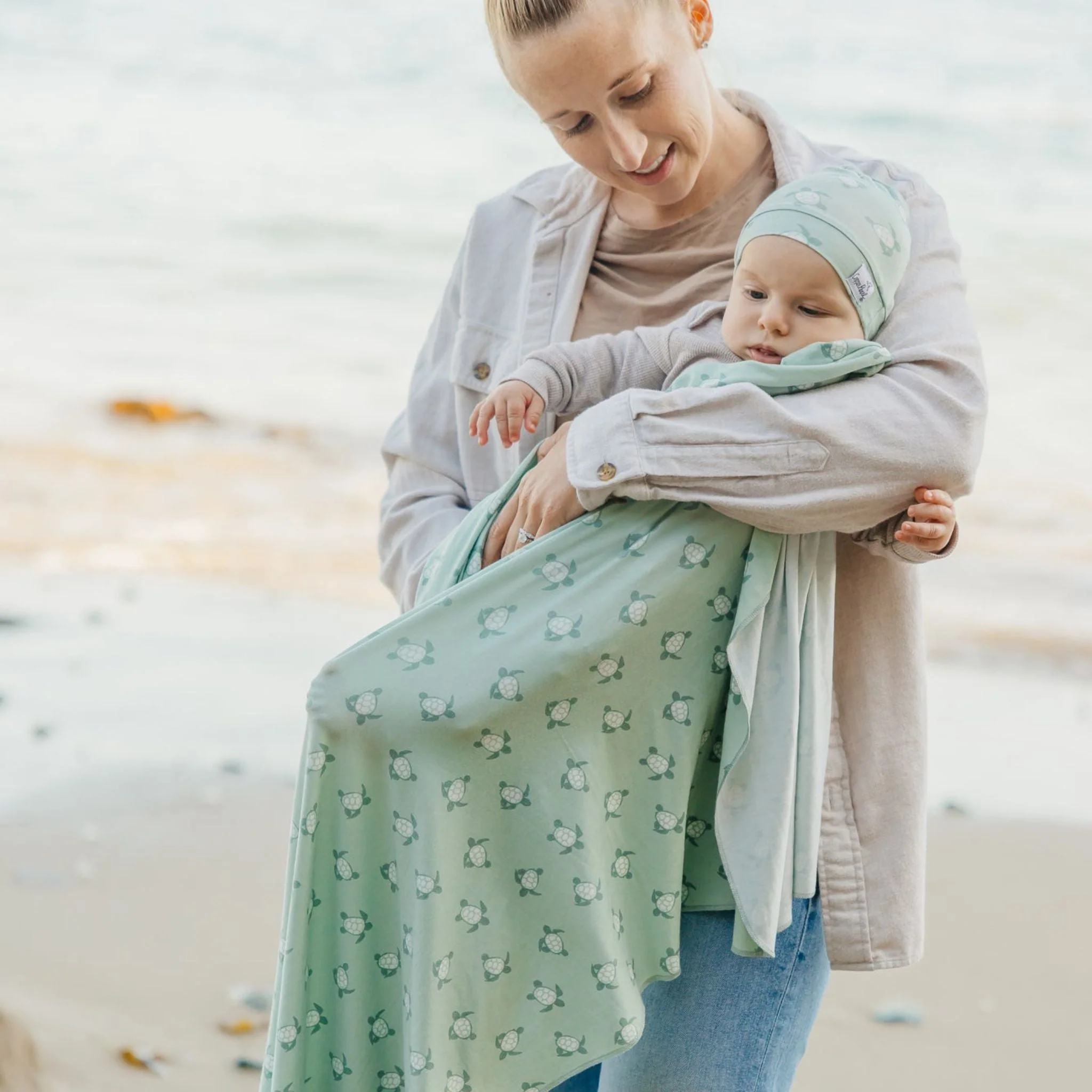 Knit Swaddle Blanket - Wade by Copper Pearl - Image 4