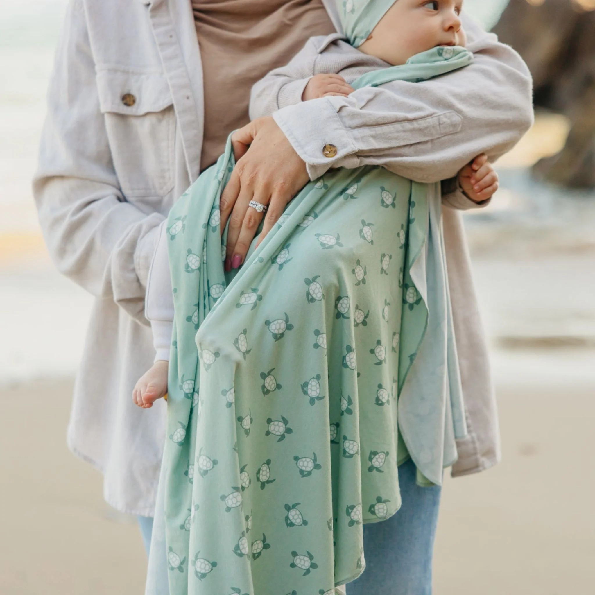 Knit Swaddle Blanket - Wade by Copper Pearl - Image 5
