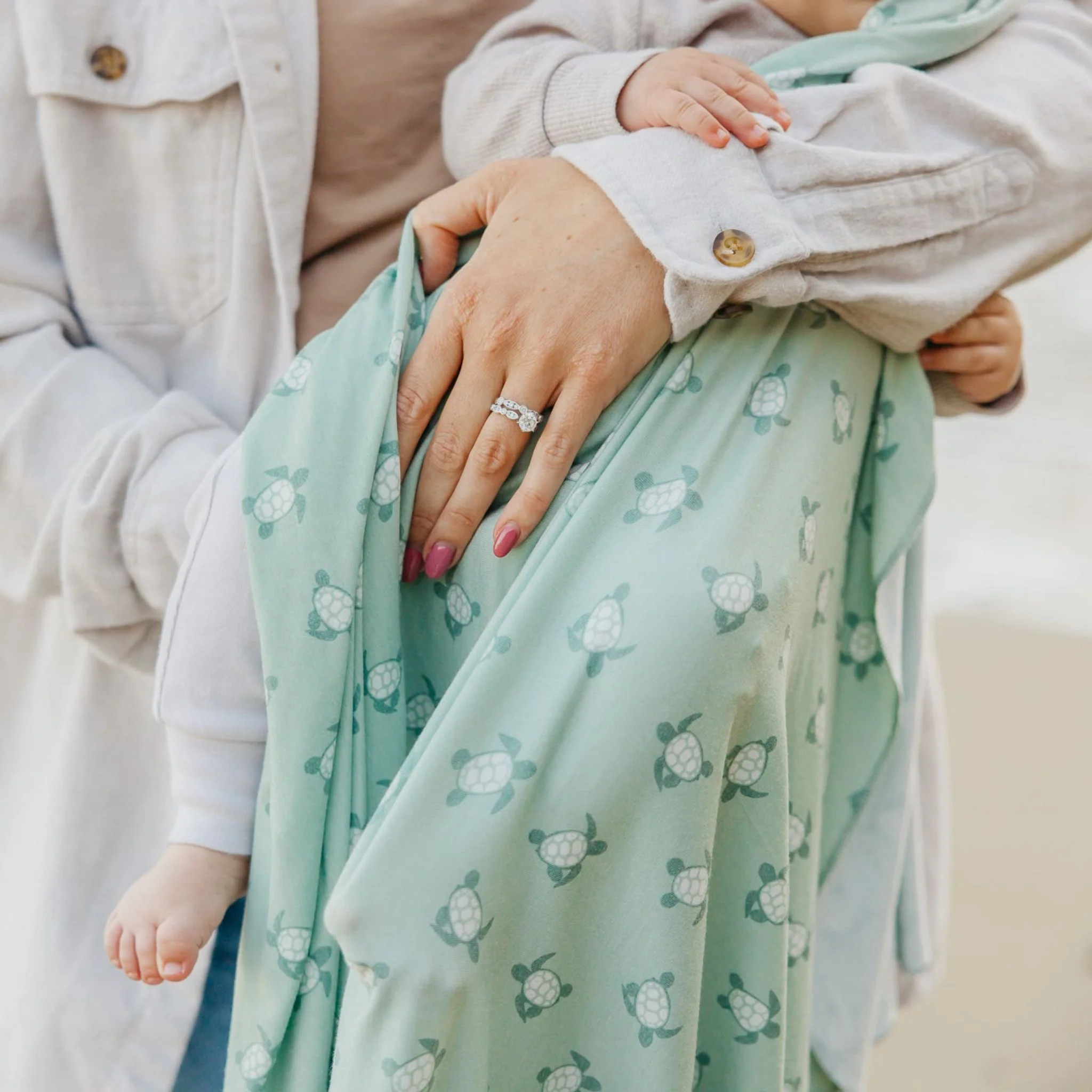 Knit Swaddle Blanket - Wade by Copper Pearl - Image 6