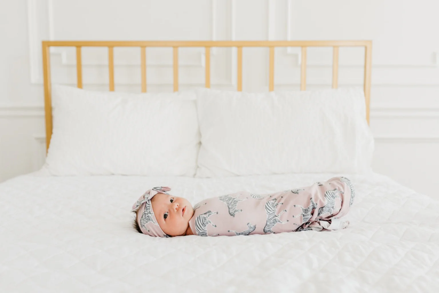 Knit Swaddle Blanket - Zella by Copper Pearl - Image 2