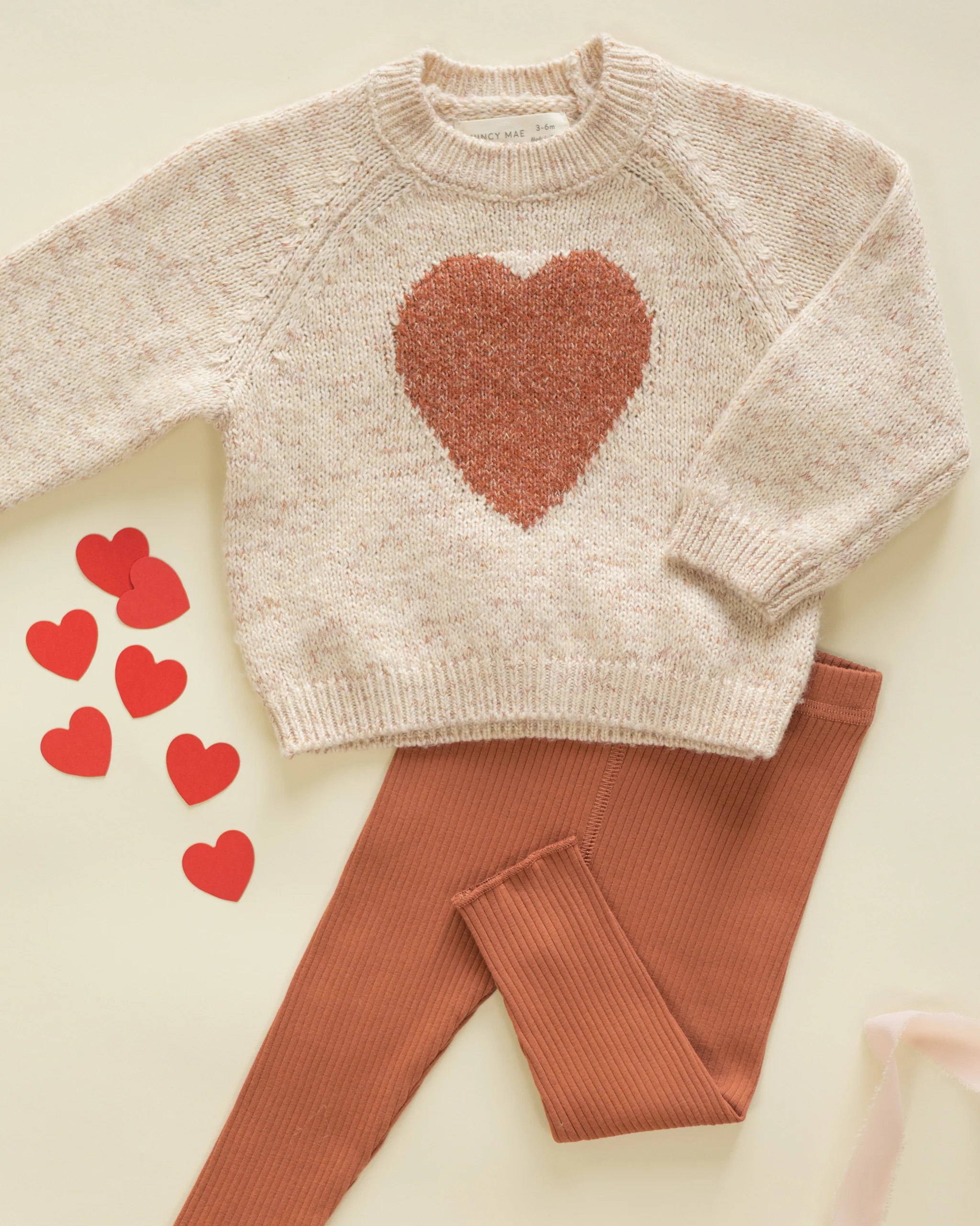 Knit Sweater - Red Heart by Quincy Mae - FINAL SALE - Image 2
