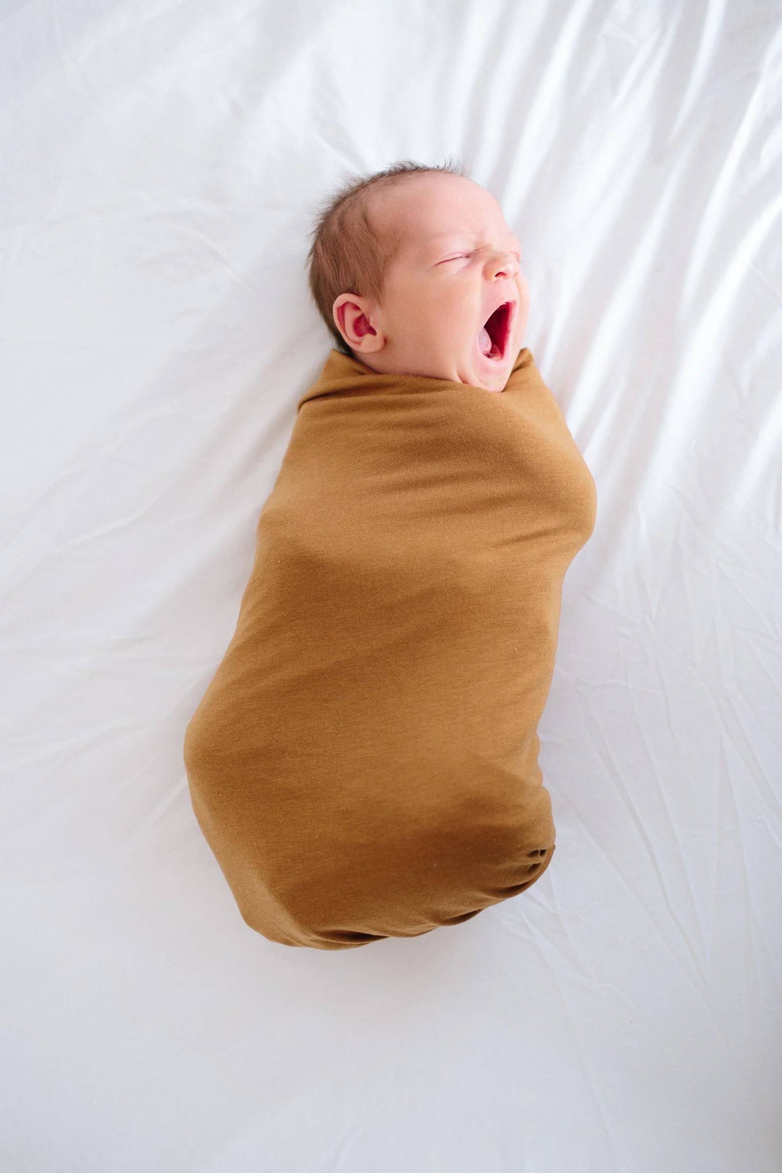 Knit Swaddle Blanket - Camel by Copper Pearl - Image 2