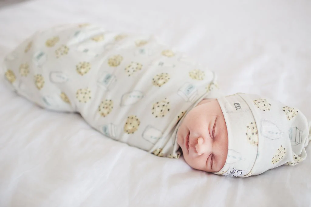 Knit Swaddle Blanket - Chip by Copper Pearl - Image 2