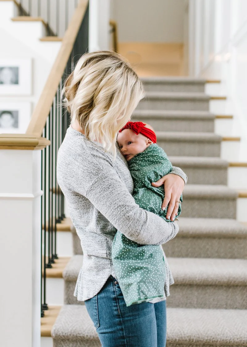 Knit Swaddle Blanket - Juniper by Copper Pearl - Image 3