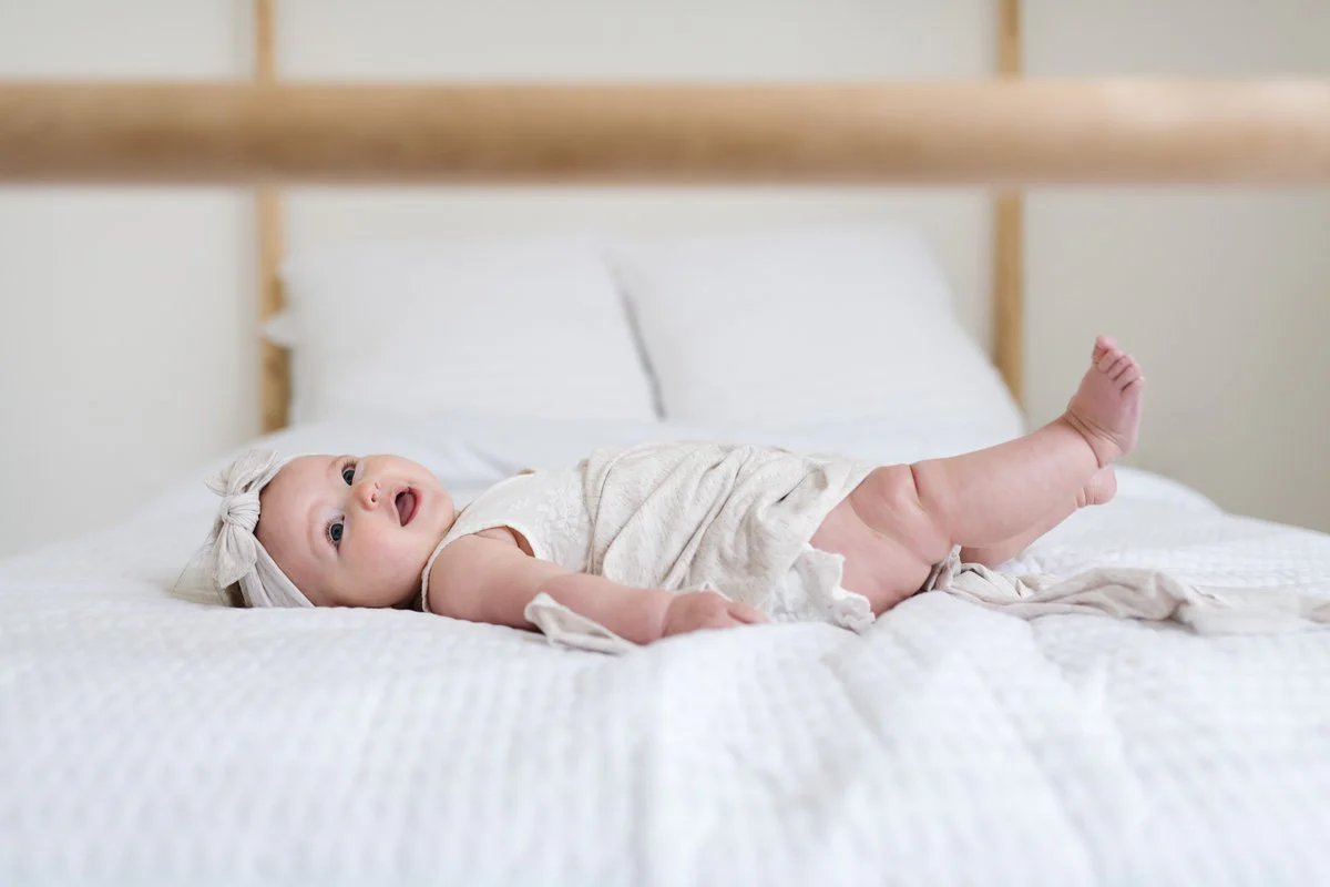 Knit Swaddle Blanket - Oat by Copper Pearl - Image 3
