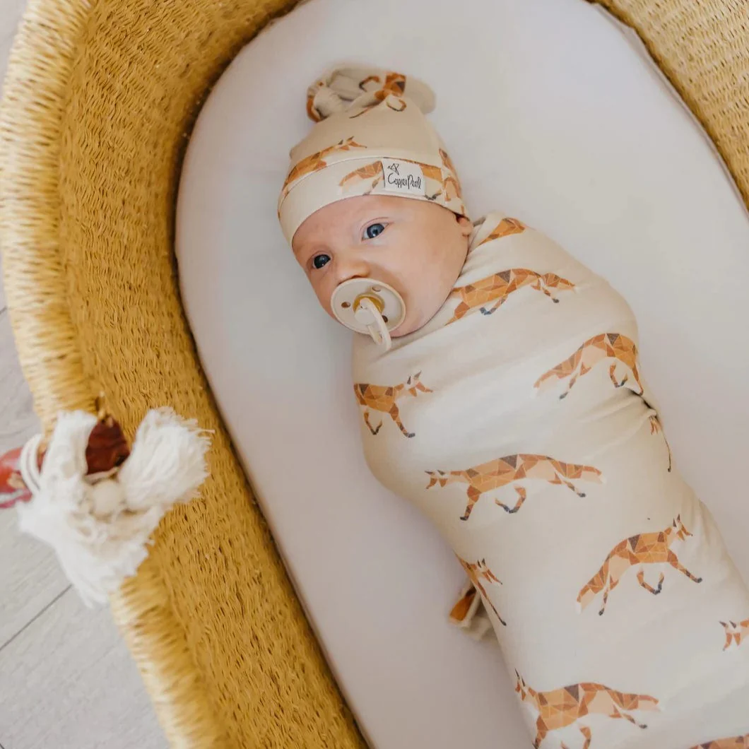 Knit Swaddle Blanket - Swift by Copper Pearl - Image 2