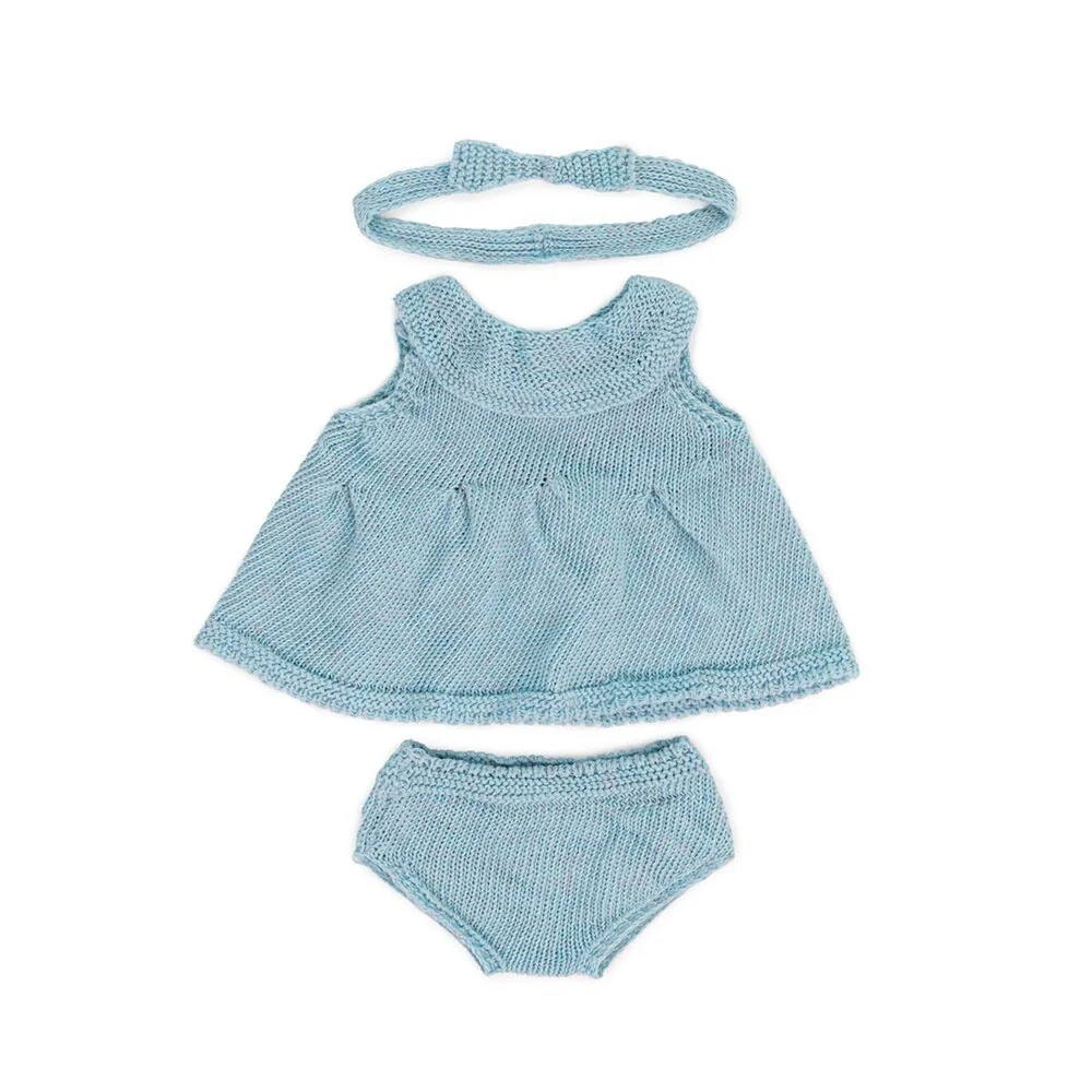 Knitted Doll Outfit 15" - Dress & Headband by Miniland