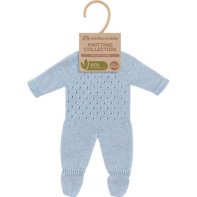 Knitted Doll Pajamas 15" -Blue by Miniland - Image 2