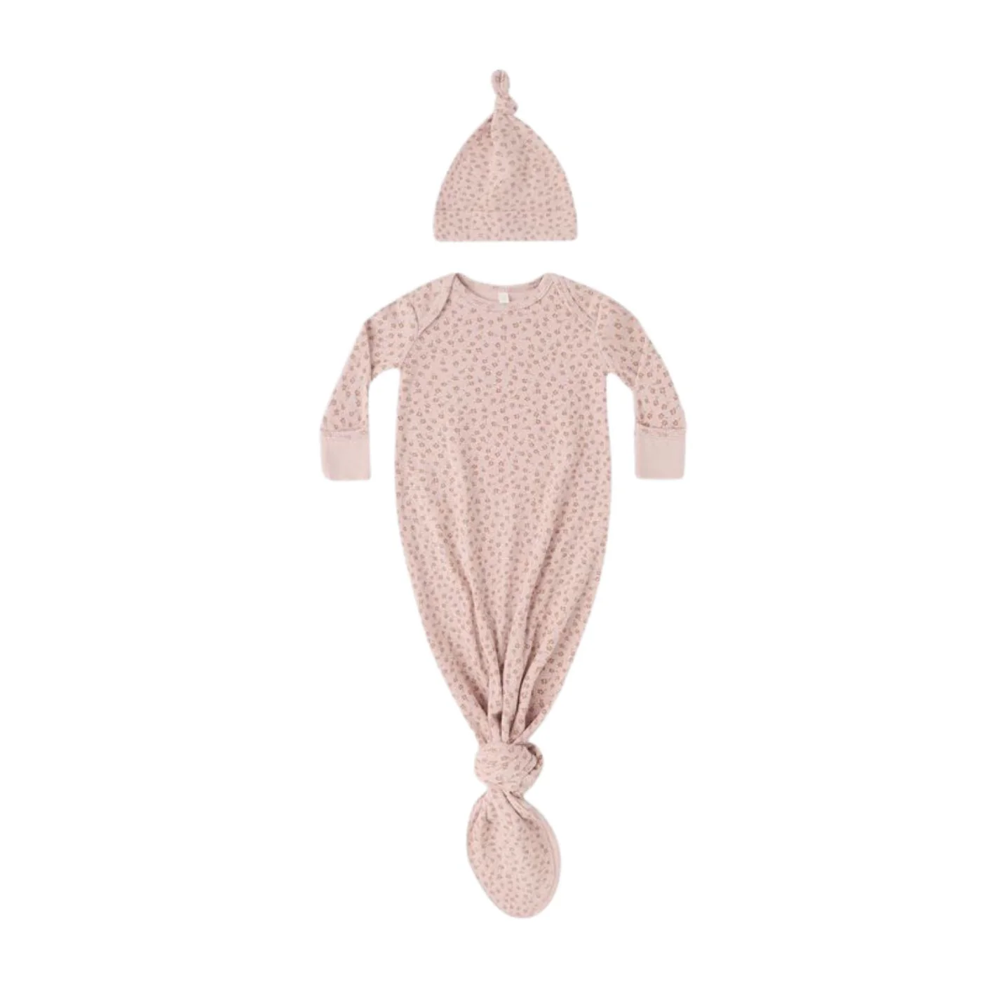 Knotted Baby Gown + Hat Set - Posy by Quincy Mae