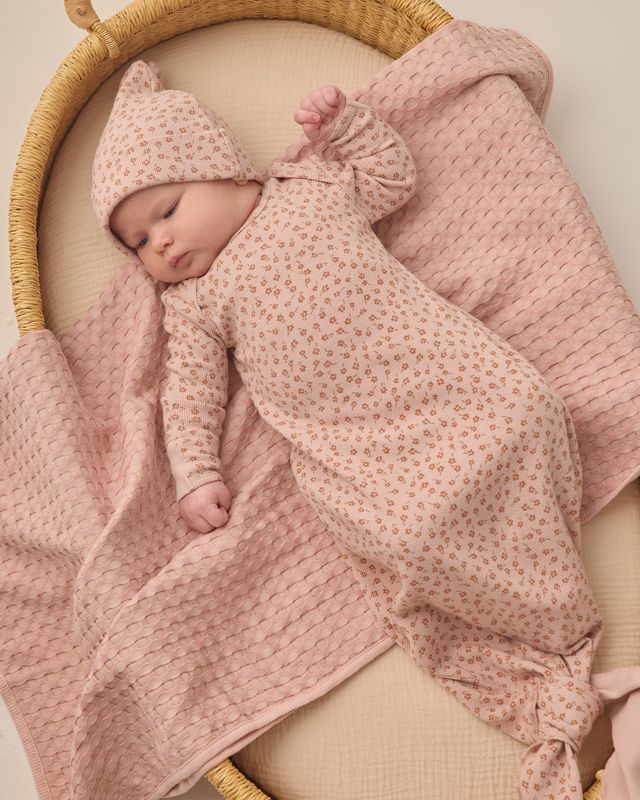 Knotted Baby Gown + Hat Set - Posy by Quincy Mae - Image 5