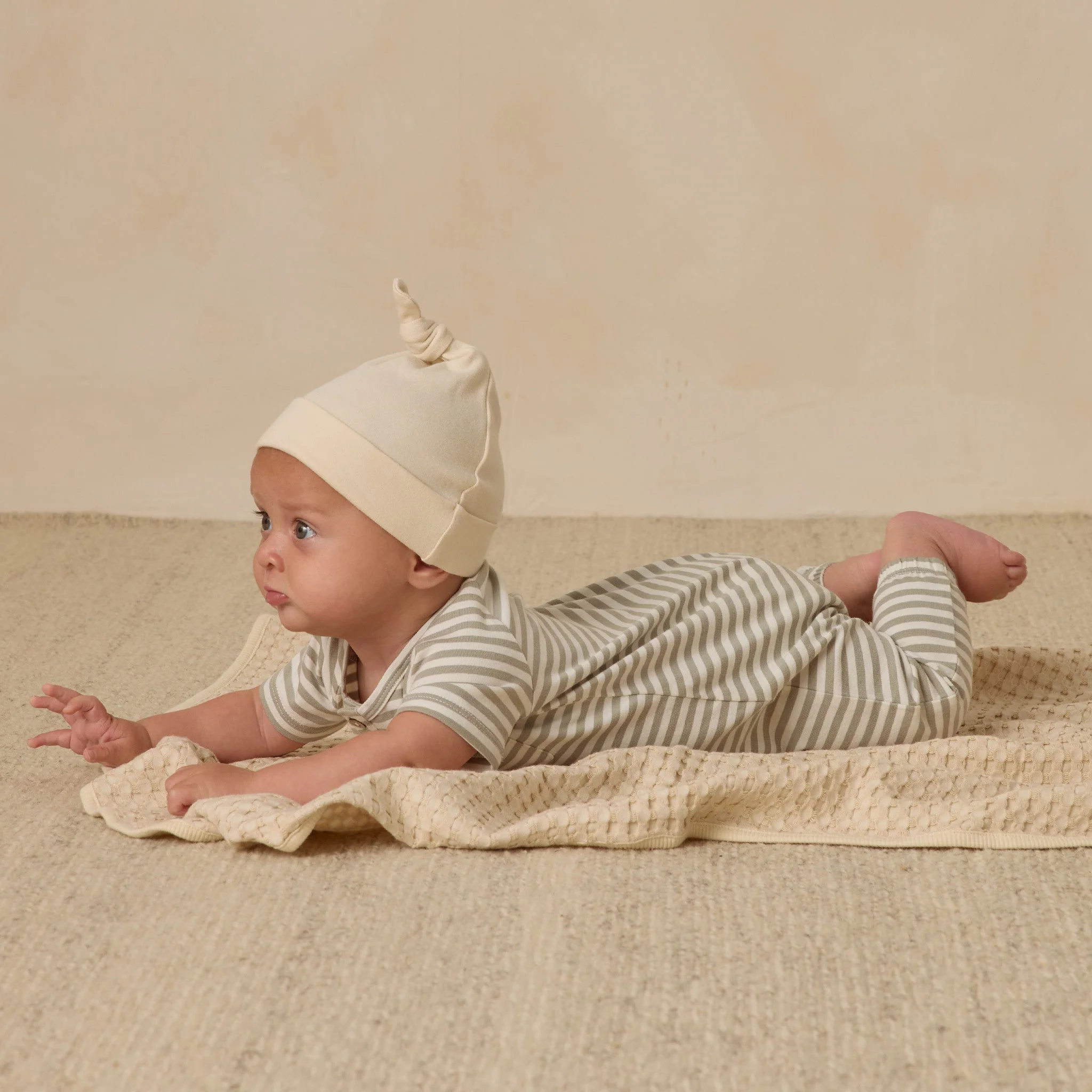 Knotted Baby Hat - Natural by Quincy Mae - Image 3