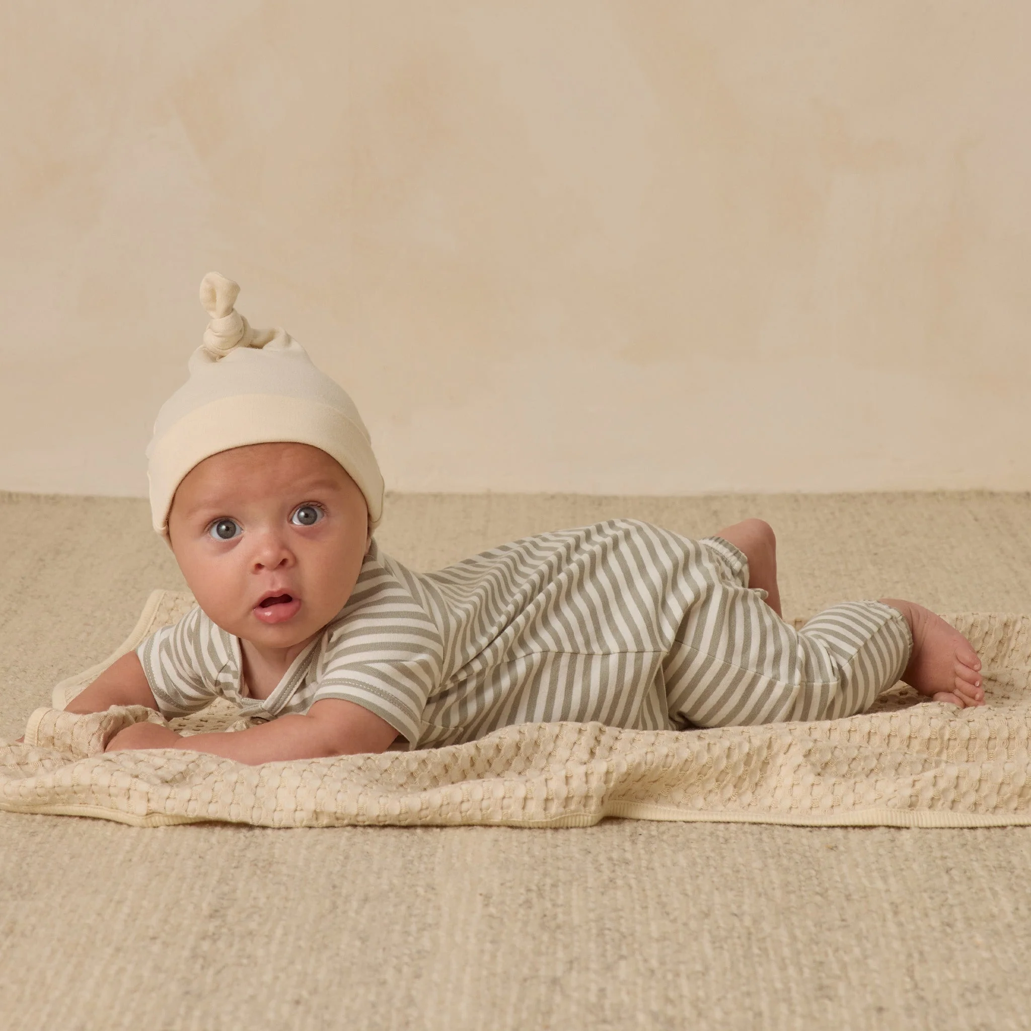 Knotted Baby Hat - Natural by Quincy Mae - Image 4