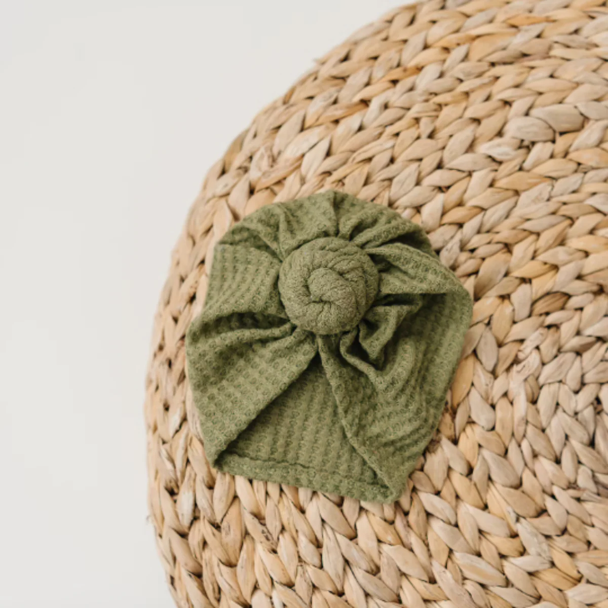 Knotted Waffle Baby Turban - Olive by Golden Dot Lane