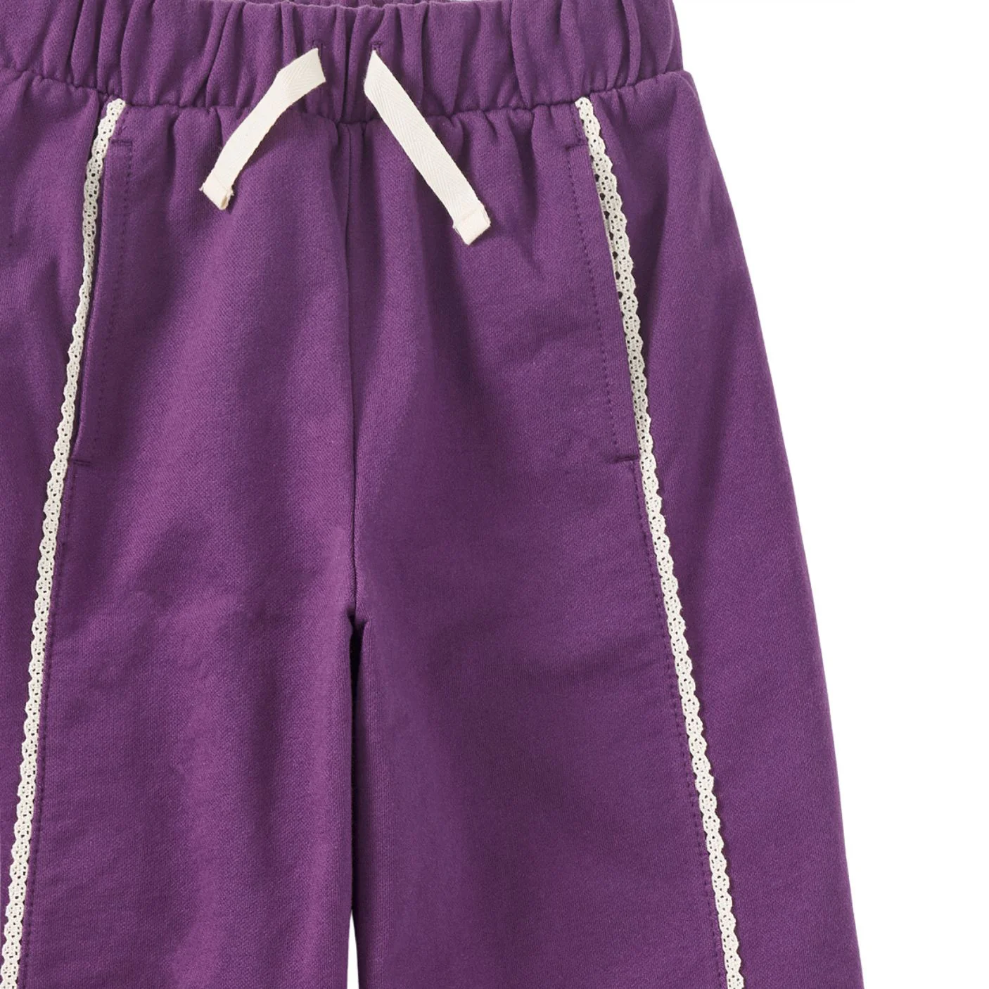 Lace Trim Track Pants - Regal Purple by Tea Collection - FINAL SALE - Image 2