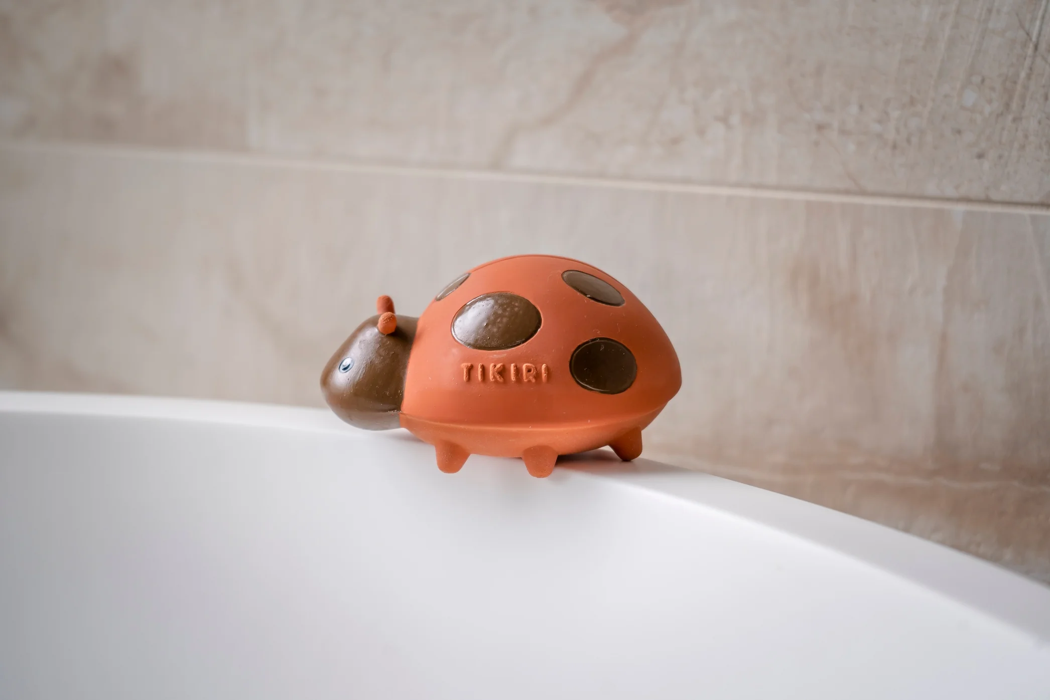 Ladybug Natural Rubber Teether, Rattle & Bath Toy by Tikiri Toys - Image 4