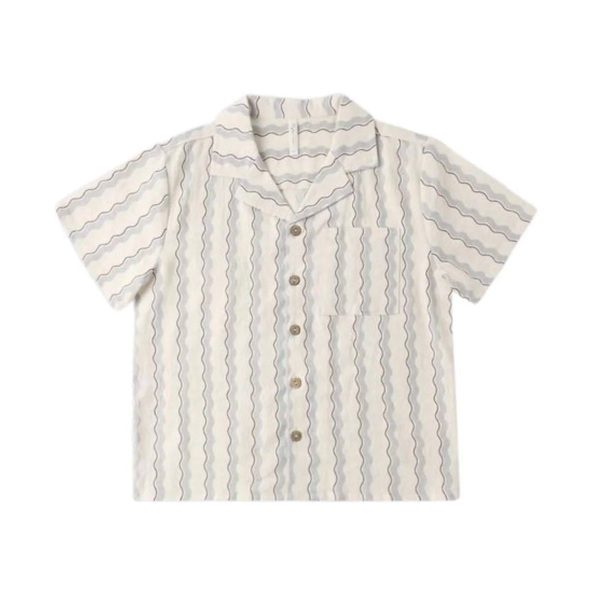 Lapel Collar Shirt - Wave Stripe by Rylee + Cru