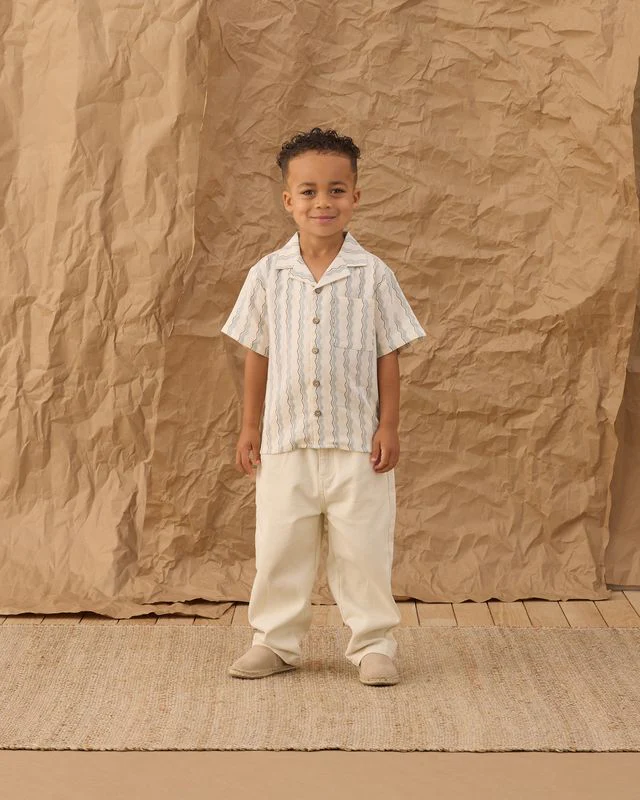 Lapel Collar Shirt - Wave Stripe by Rylee + Cru - Image 5