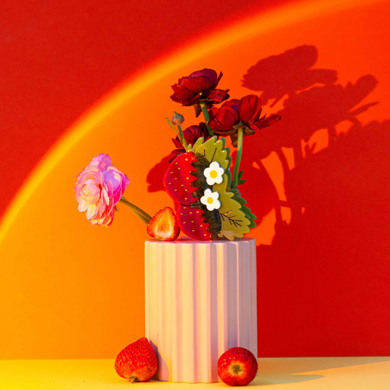 Large Strawberries and Flowers Hair Claw Clip by Jenny Lemons - Image 10
