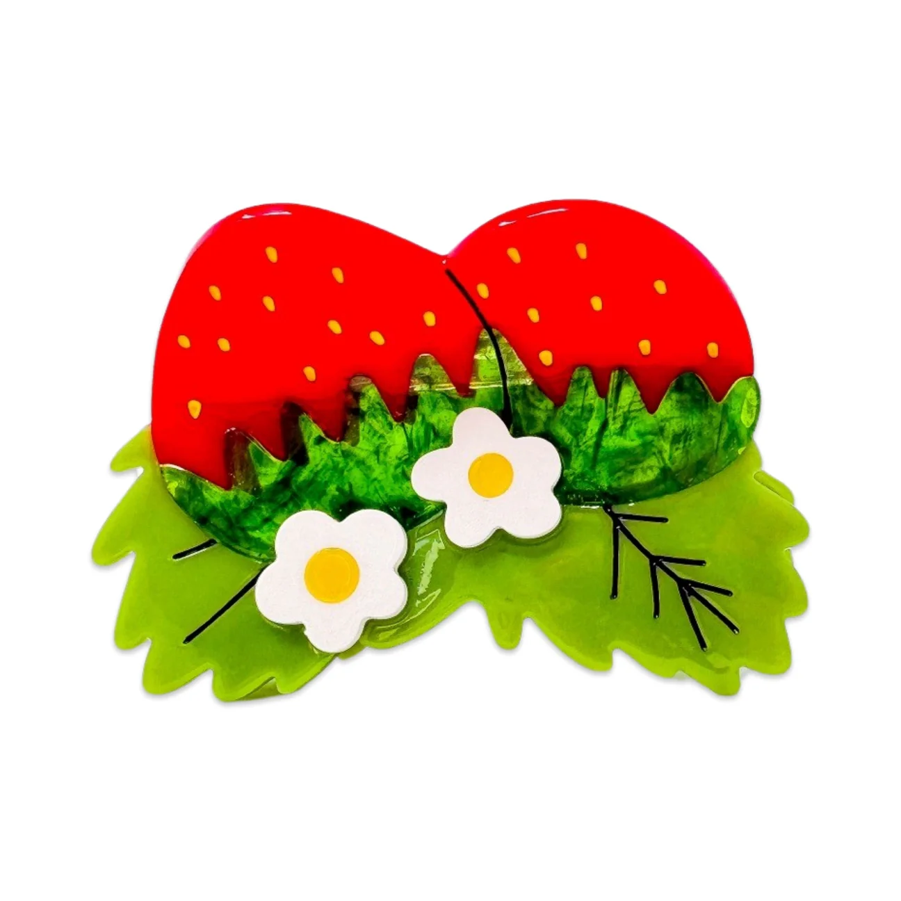 Large Strawberries and Flowers Hair Claw Clip by Jenny Lemons - Image 15