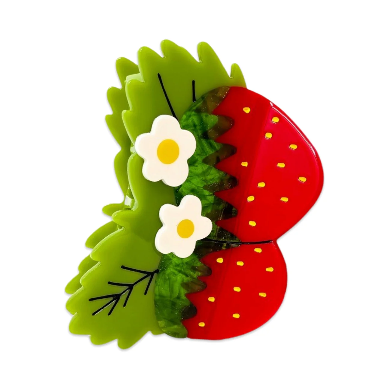 Large Strawberries and Flowers Hair Claw Clip by Jenny Lemons - Image 16