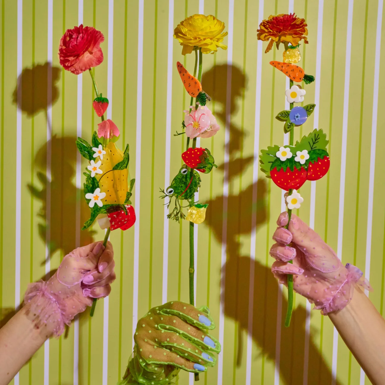 Large Strawberries and Flowers Hair Claw Clip by Jenny Lemons - Image 5